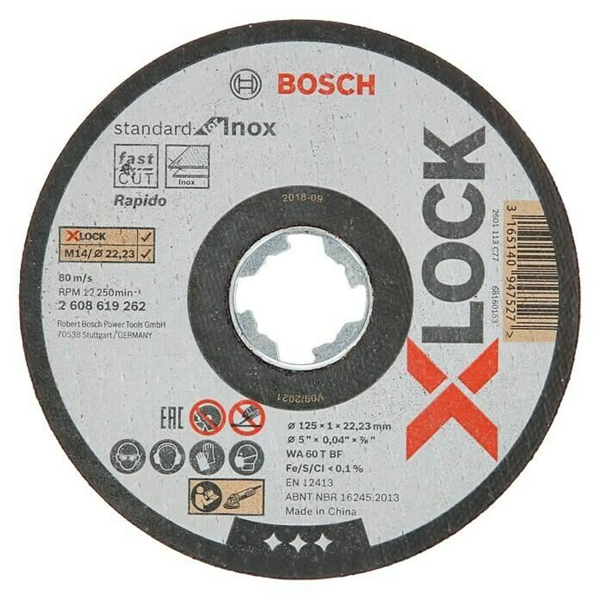 Bosch Professional X-Lock Doorslijpschijf X-Lock Standard for Inox WA 60 T BF