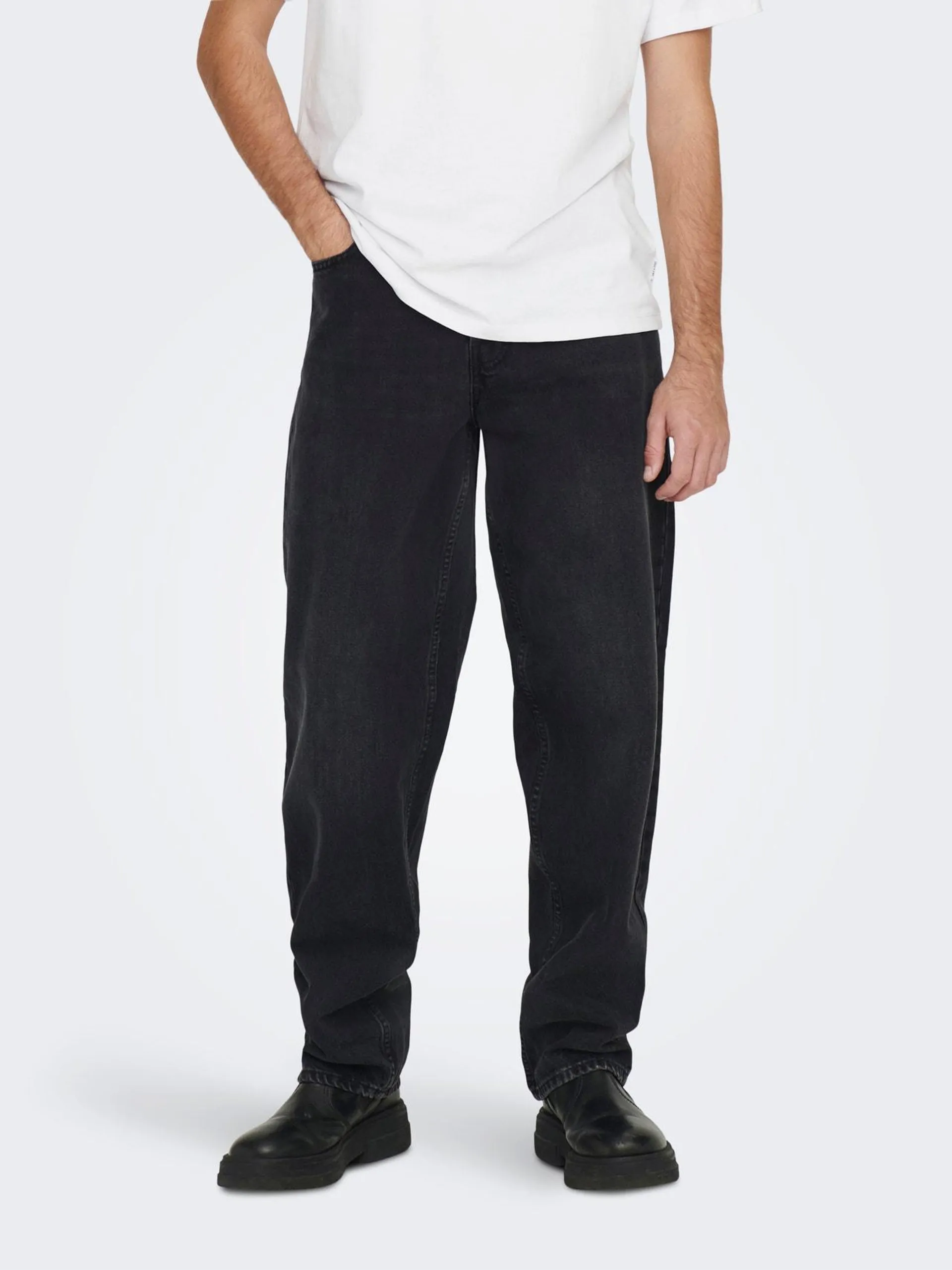 ONSFIVE RELAX WASHED BLACK 3853 JEANS