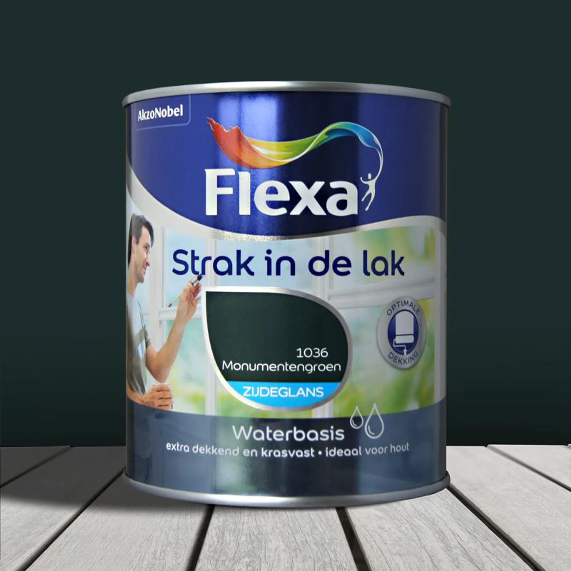 Flexa Strak In De Lak Acryl Zijdeglans Monumentengroen 1036