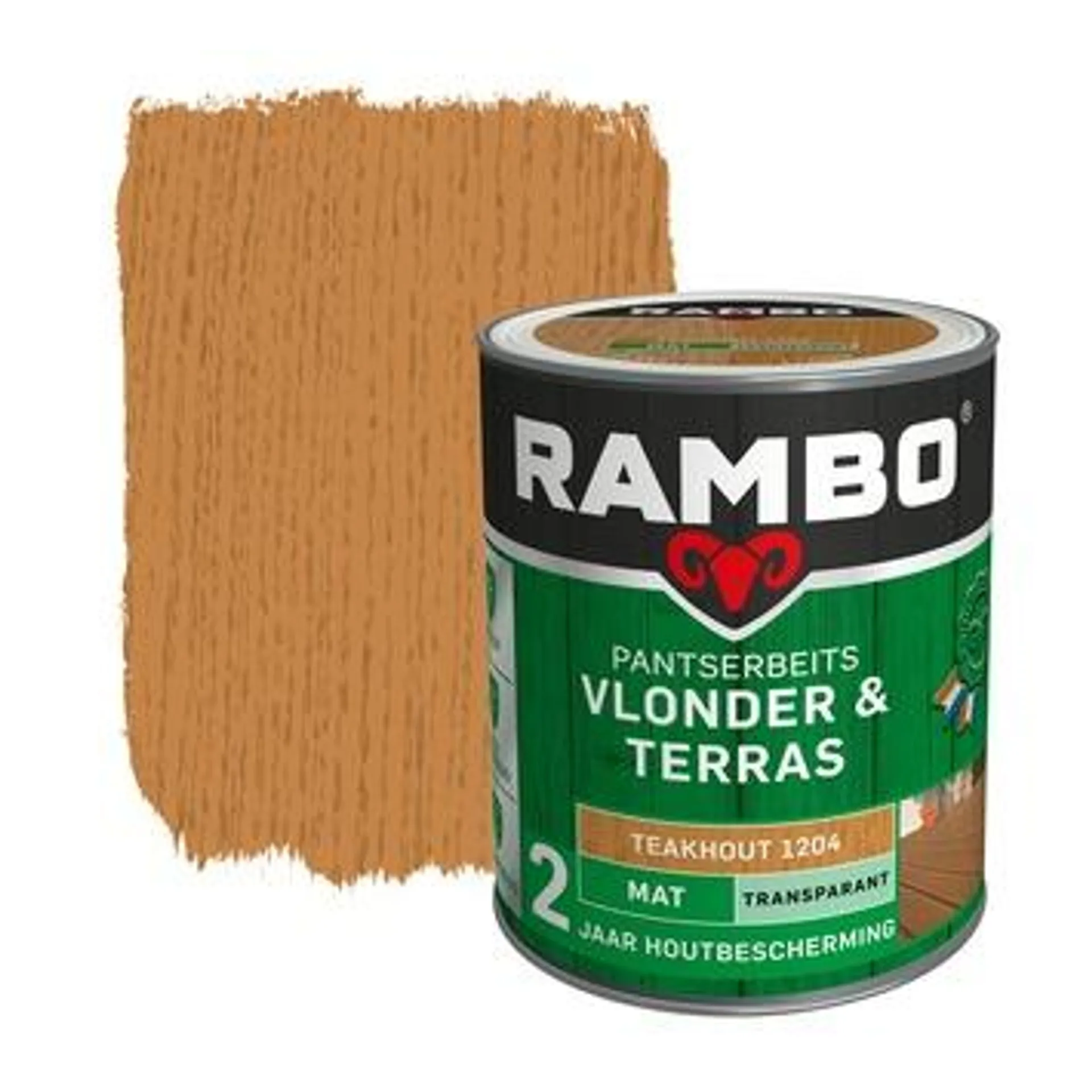 Rambo Pantserbeits Vlonder & Terras mat teak hout transparant 1 l