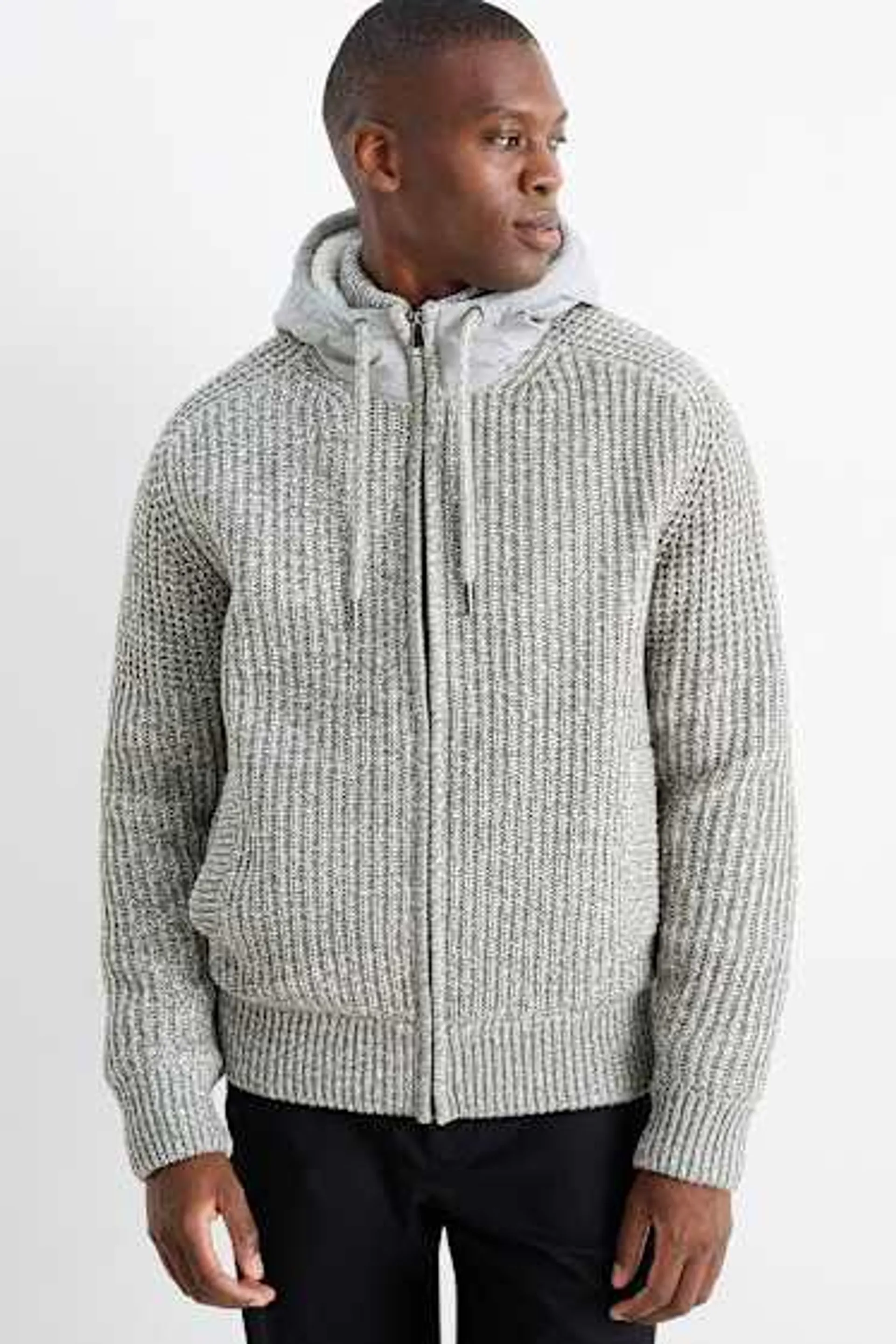 Cardigan with hood