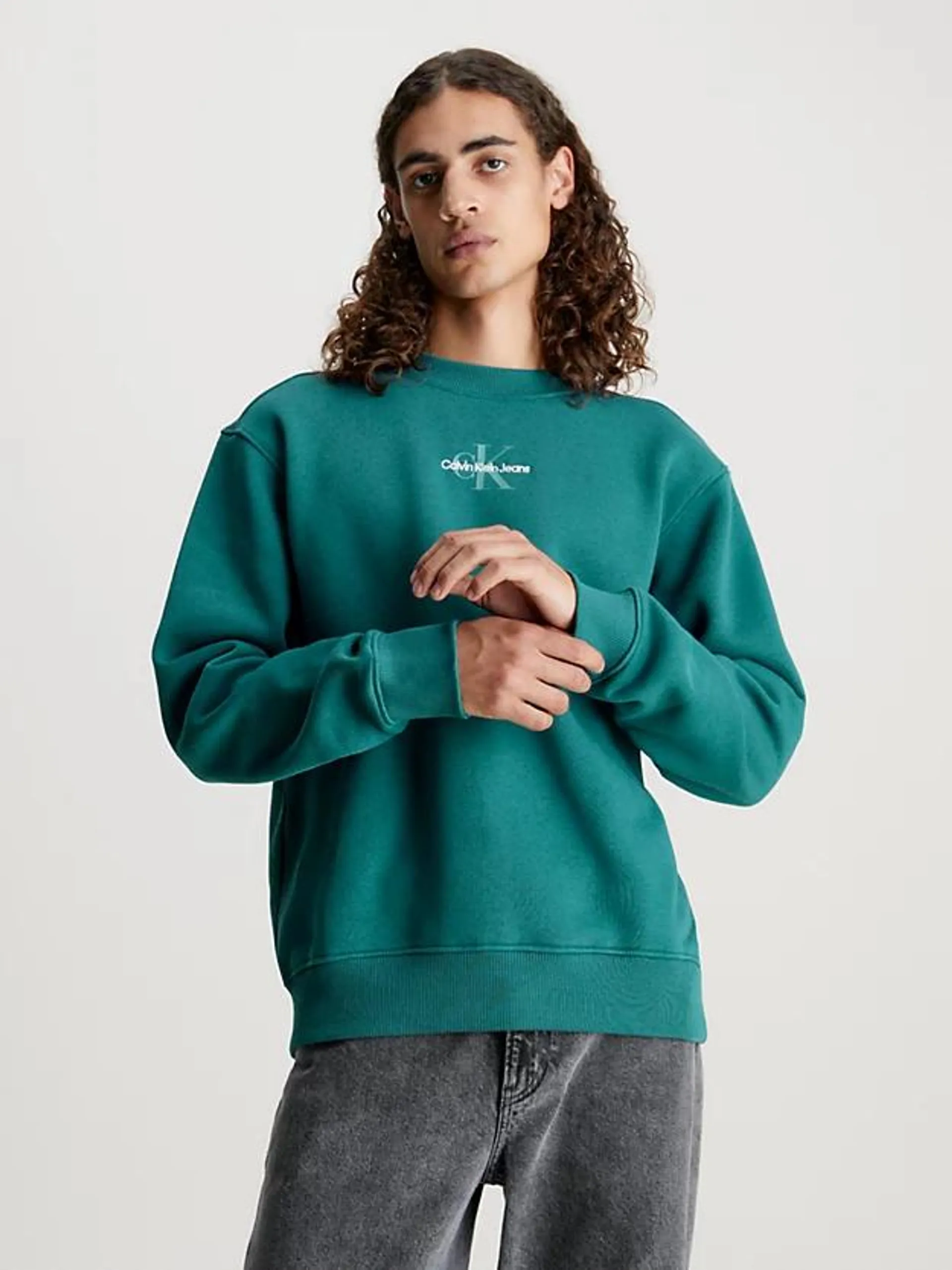 Sweatshirt van fleece-katoenmix