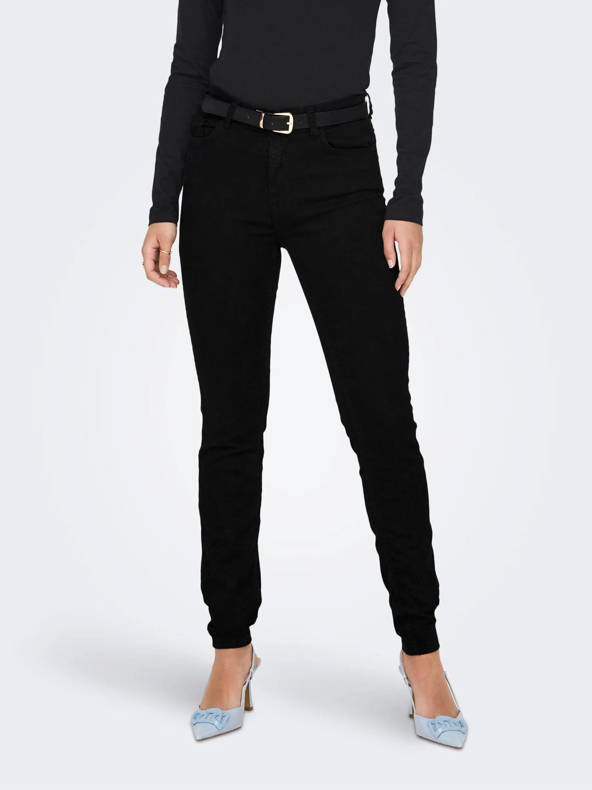 JDYSEMI HIGH WAIST SKINNY BLACK DNM