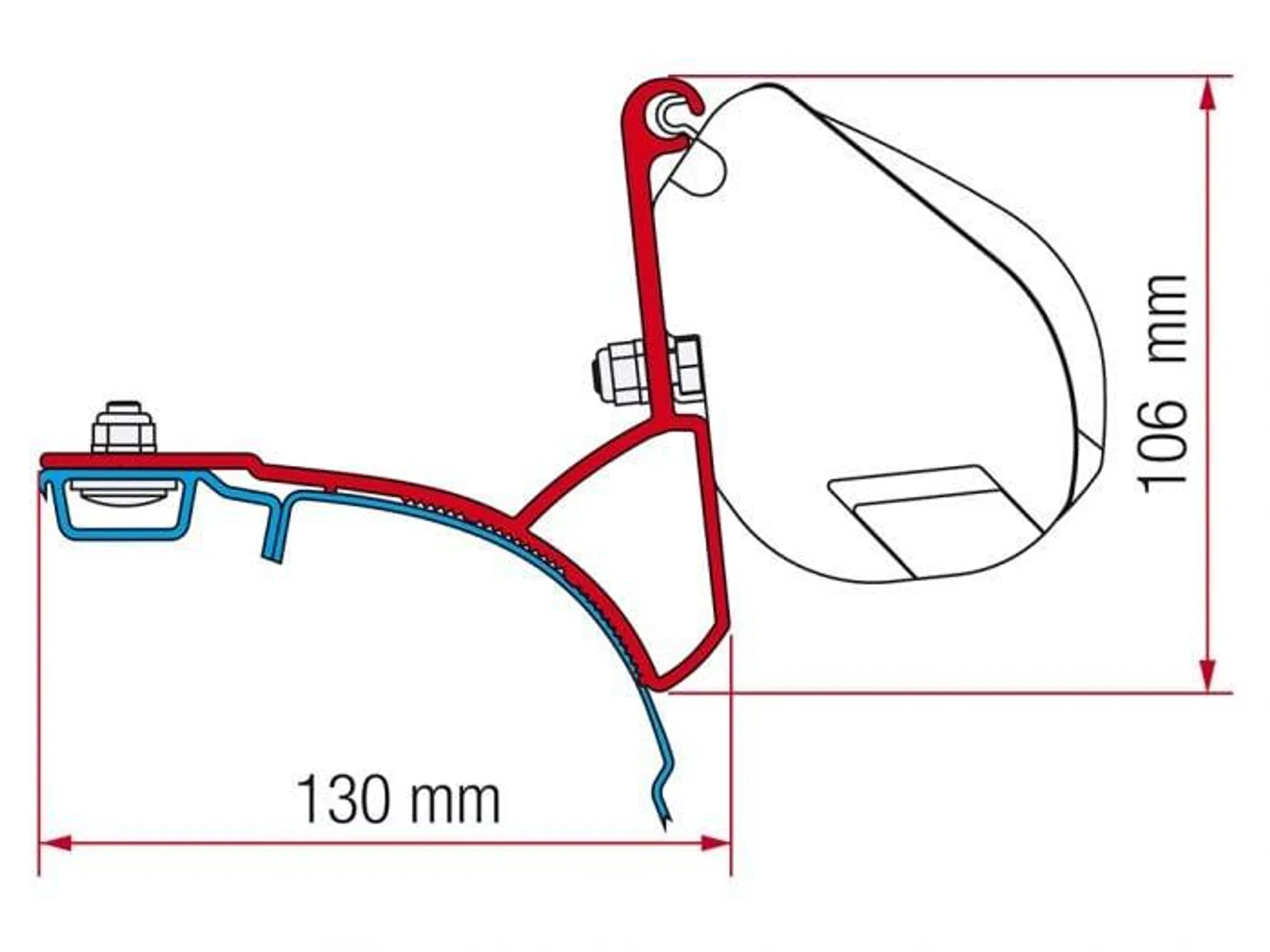 Tweedekans Fiamma F35 adapter VW T5/T6 Multivan Transporter na 2003