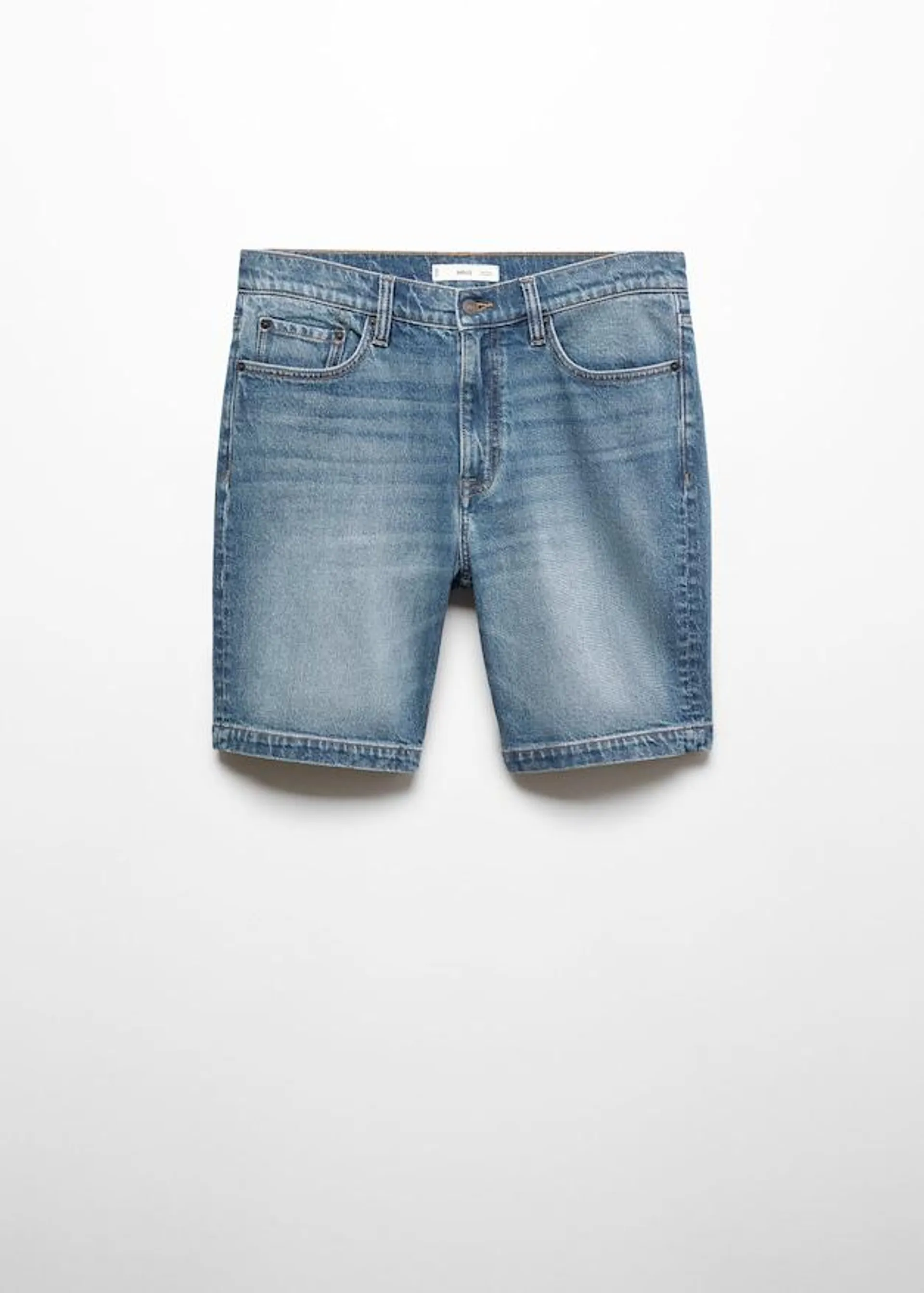 Regular fit denim bermuda