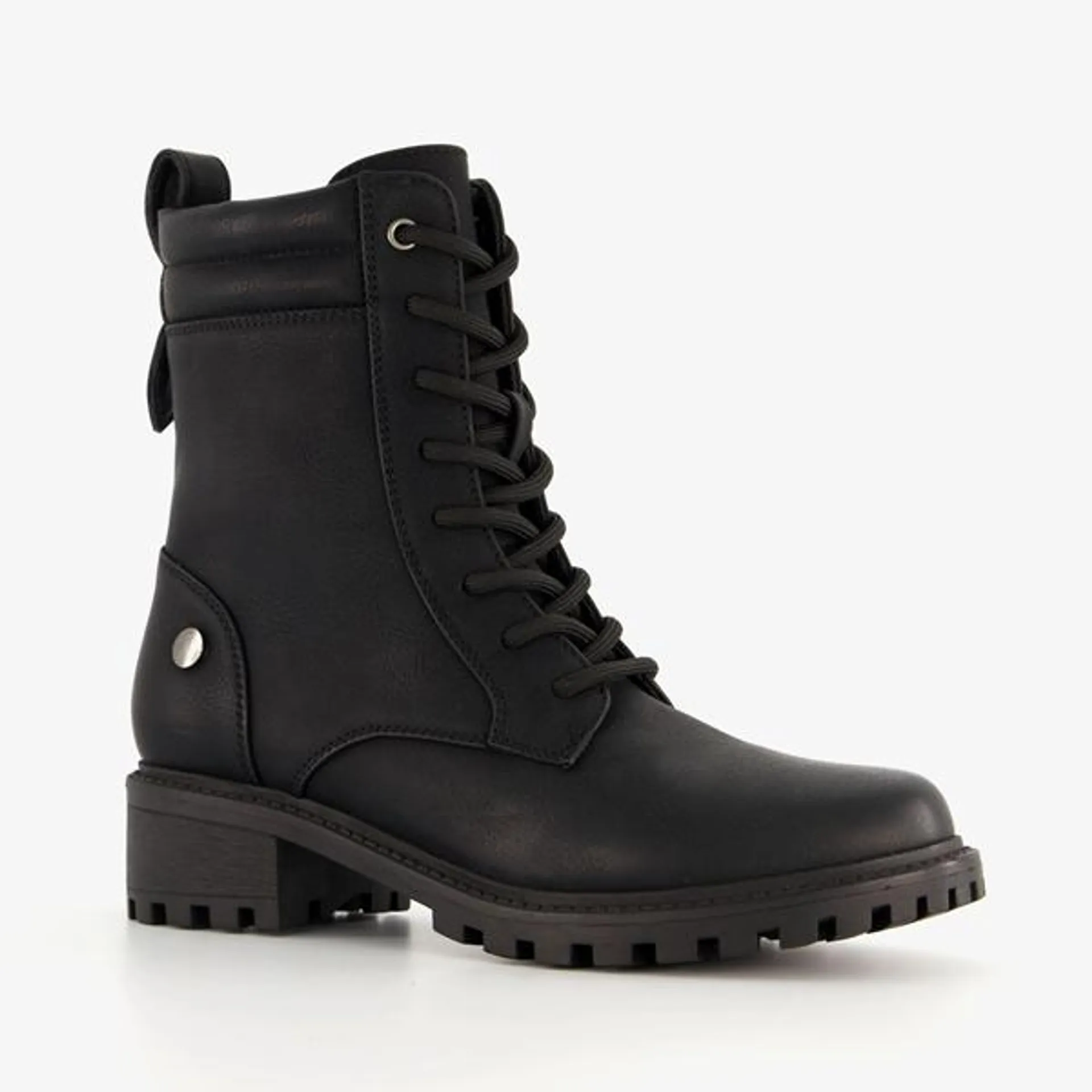 Blue Box dames veterboots zwart