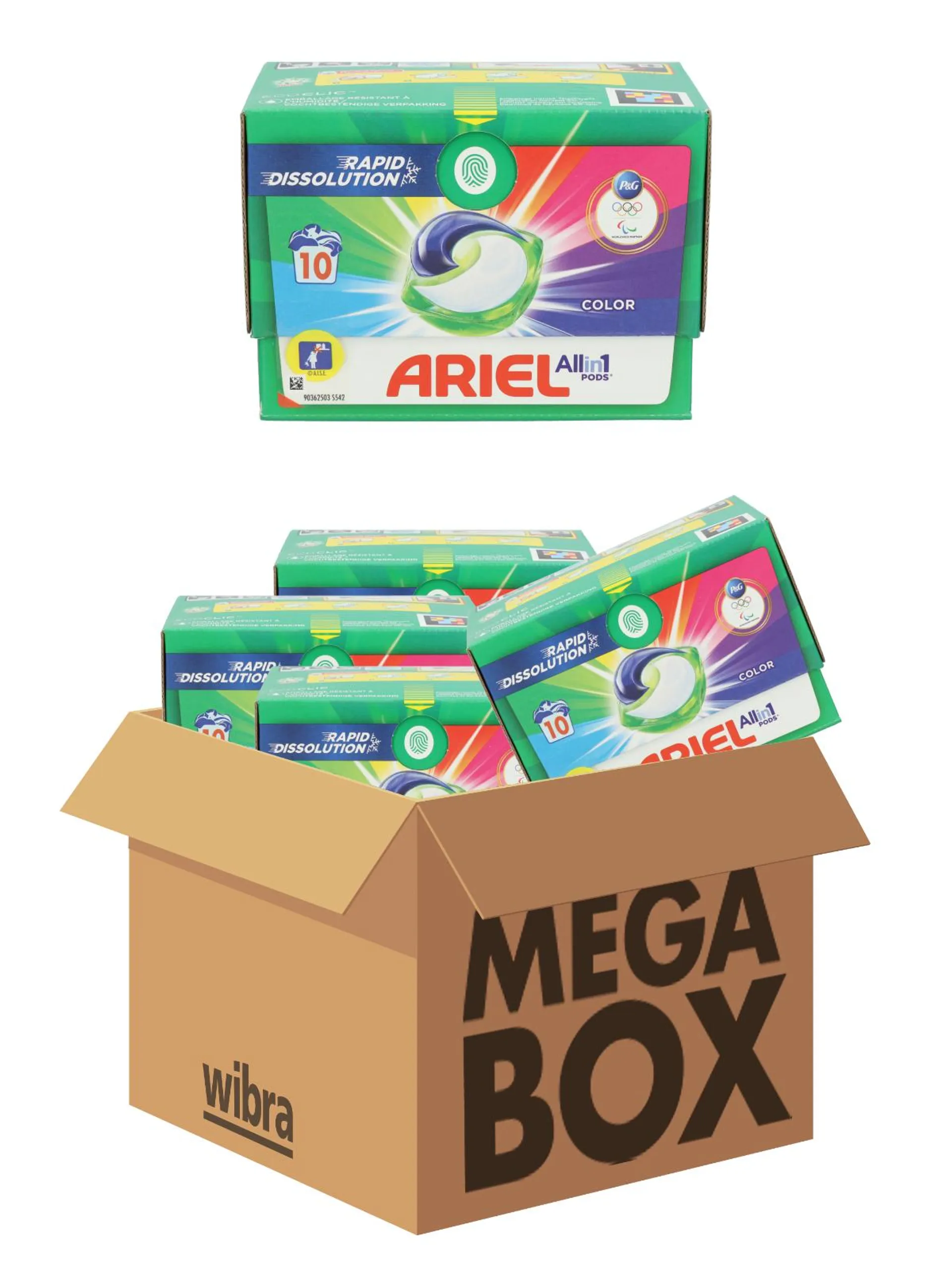 Ariel all-in-1 color wasmiddel megabox 40 pods