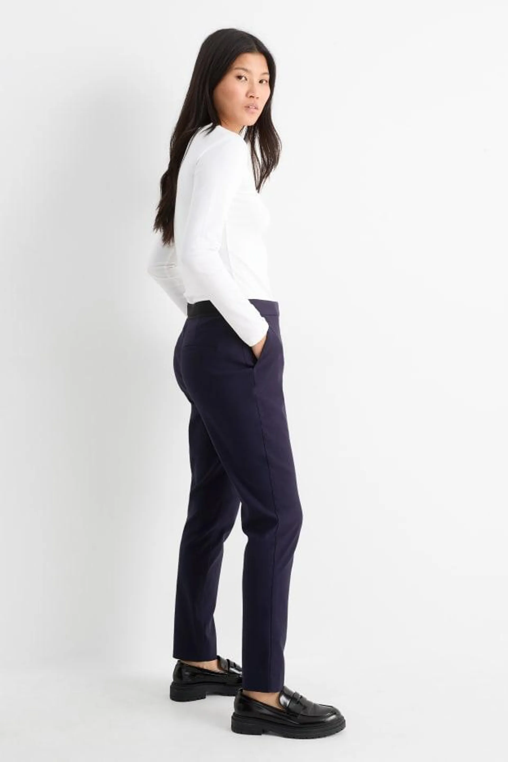 Pantalon - mid waist - slim fit