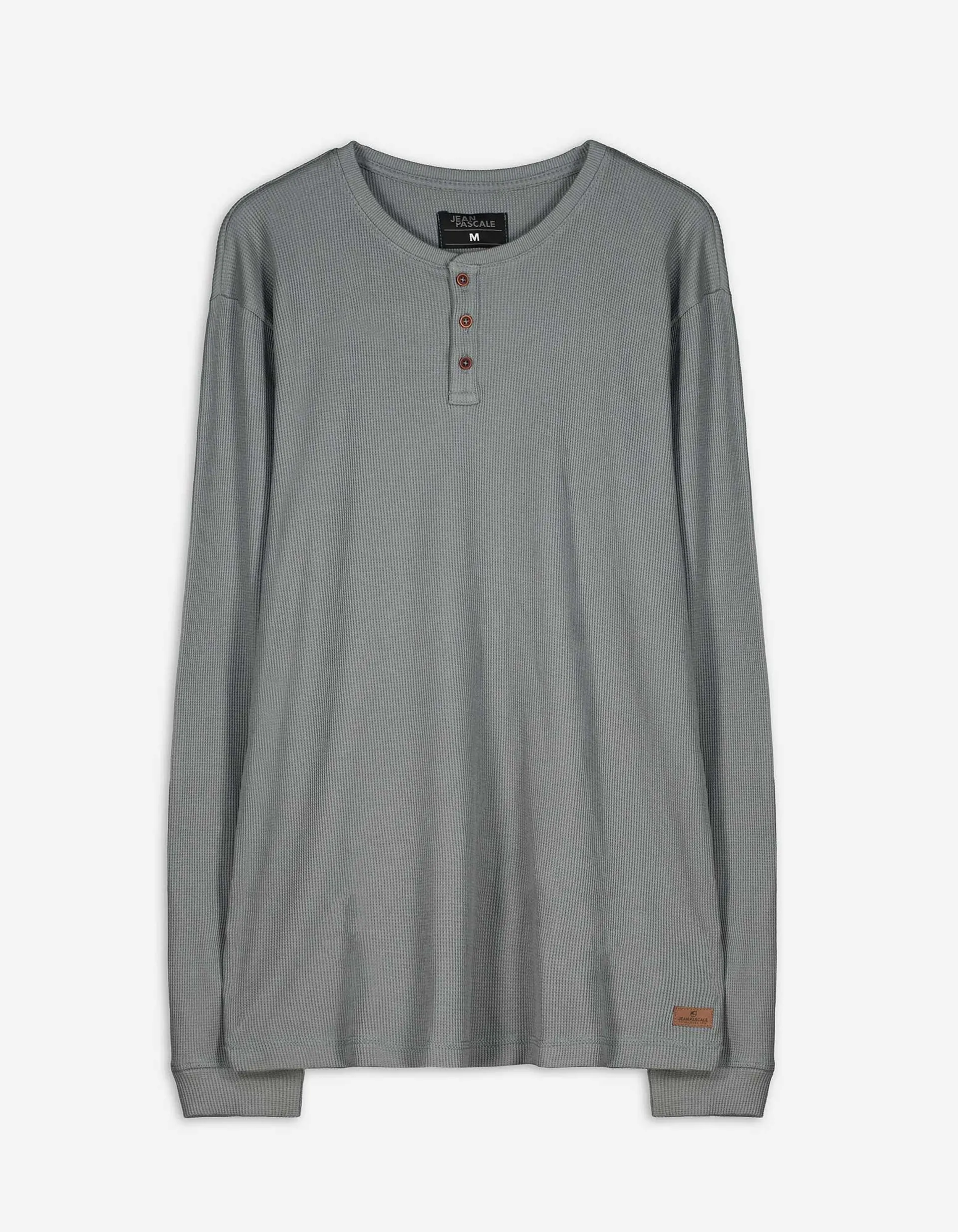 Longsleeve - Henley halslijn - donkergroen