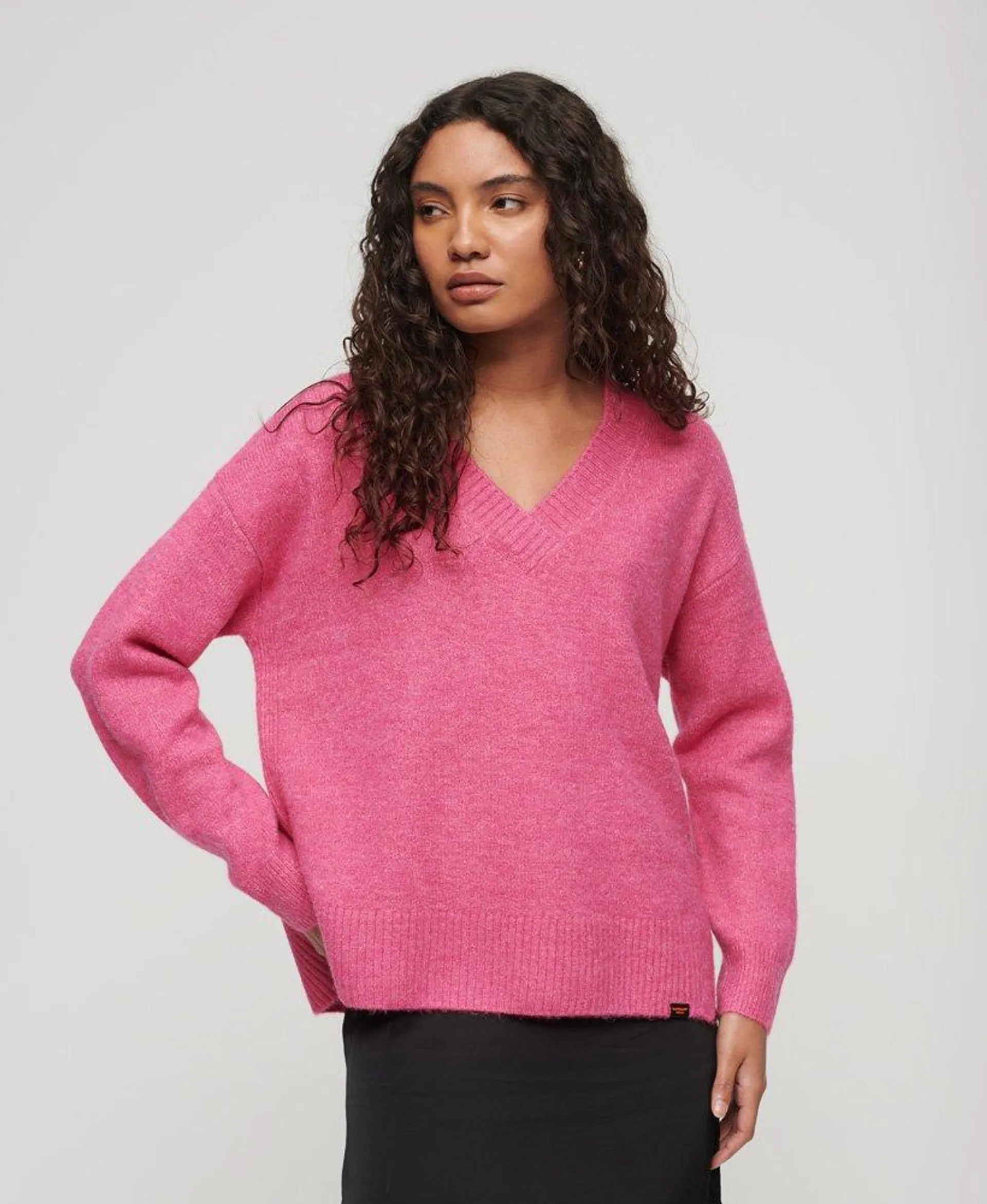 Oversized trui met V-hals