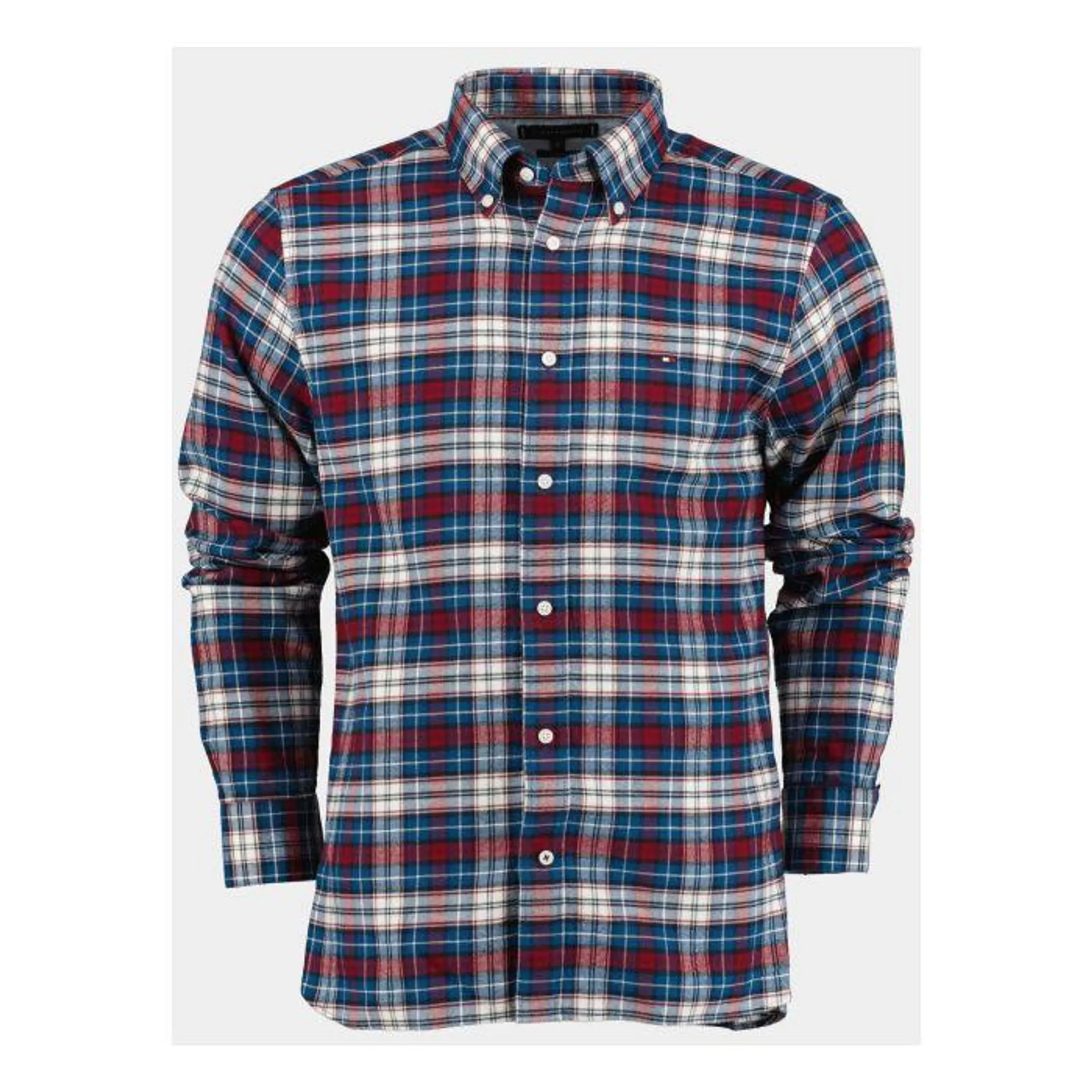 Geruit Flannel Overhemd Deep Indigo