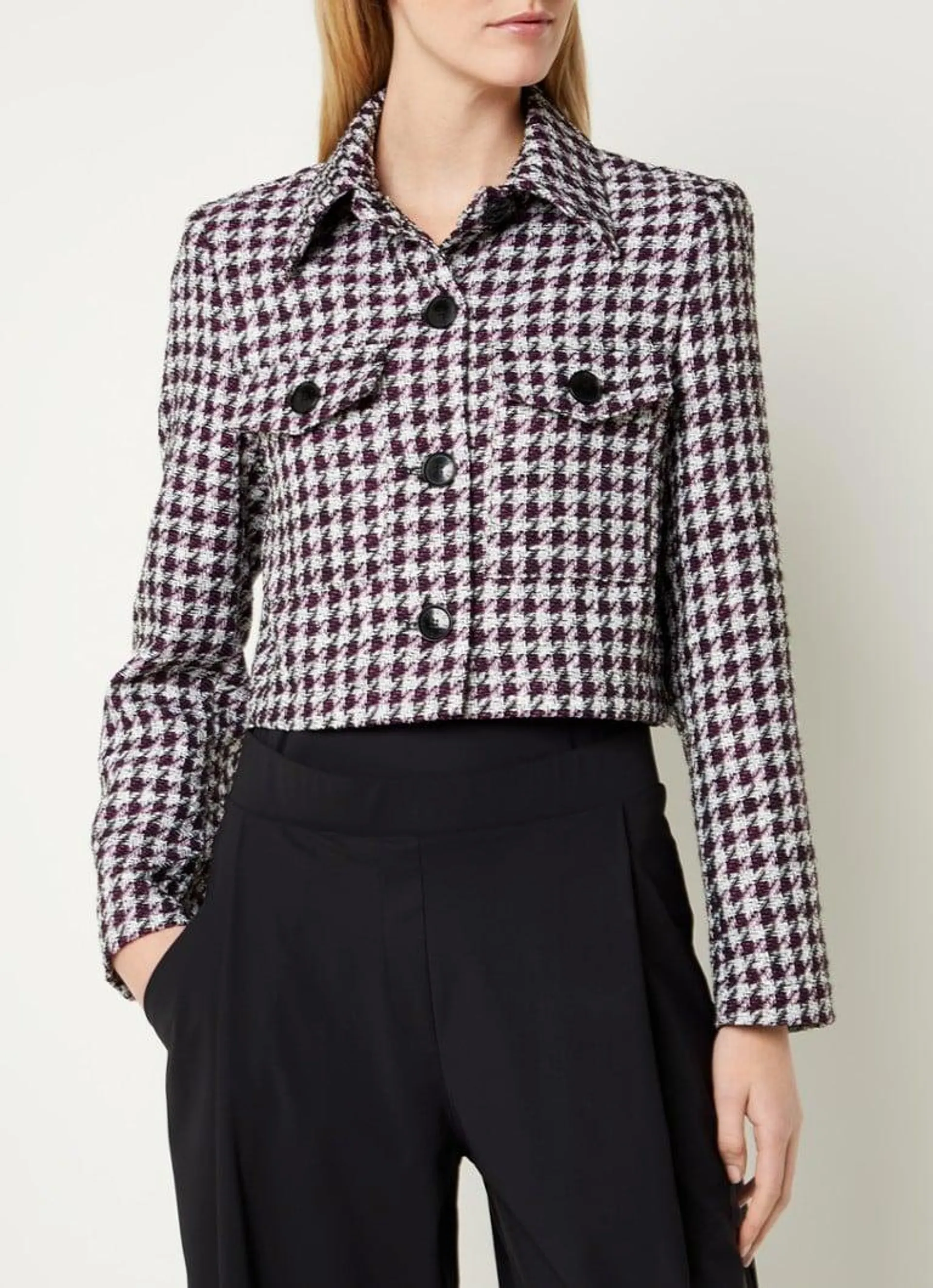 Selah cropped jack met tweed-look