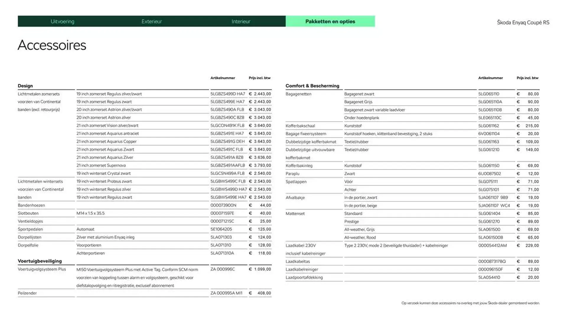 Škoda Enyaq Coupé RS prijslijst per 1 oktober 2024 van 11 december tot 11 december 2025 - Folder pagina 12