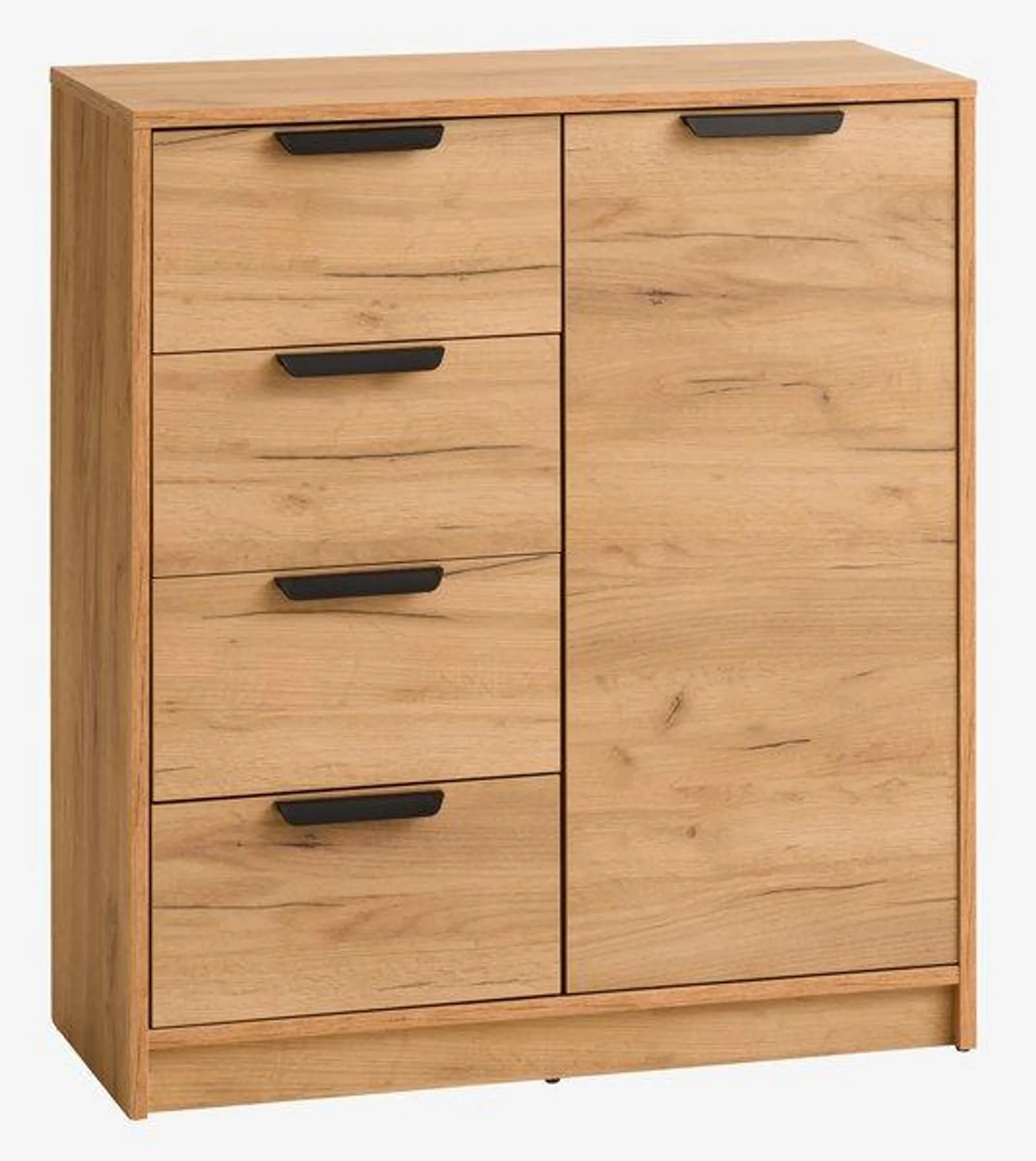 Commode 4 tiroirs 1 porte JENSLEV combi chêne