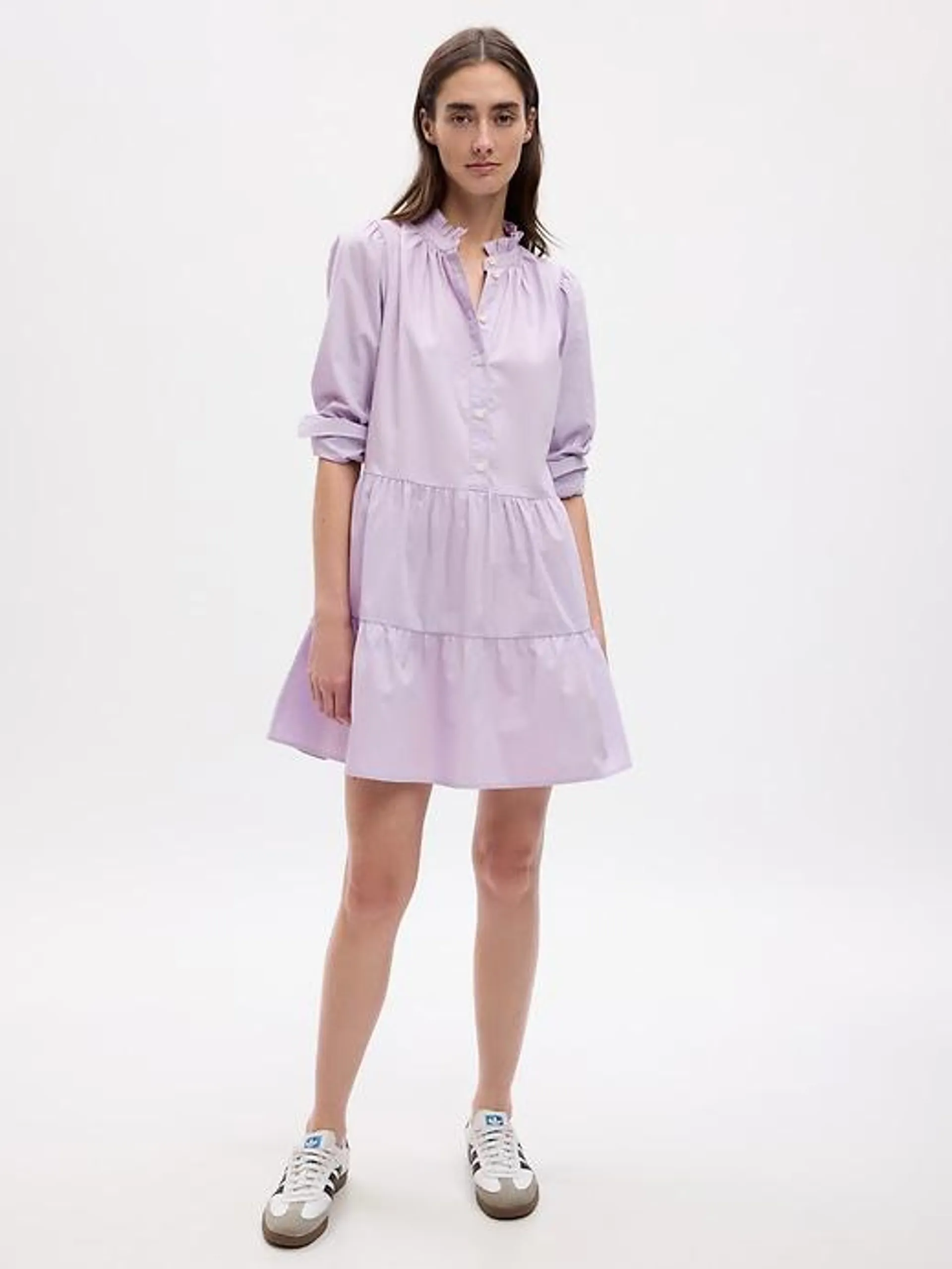 Tiered Mini Shirtdress