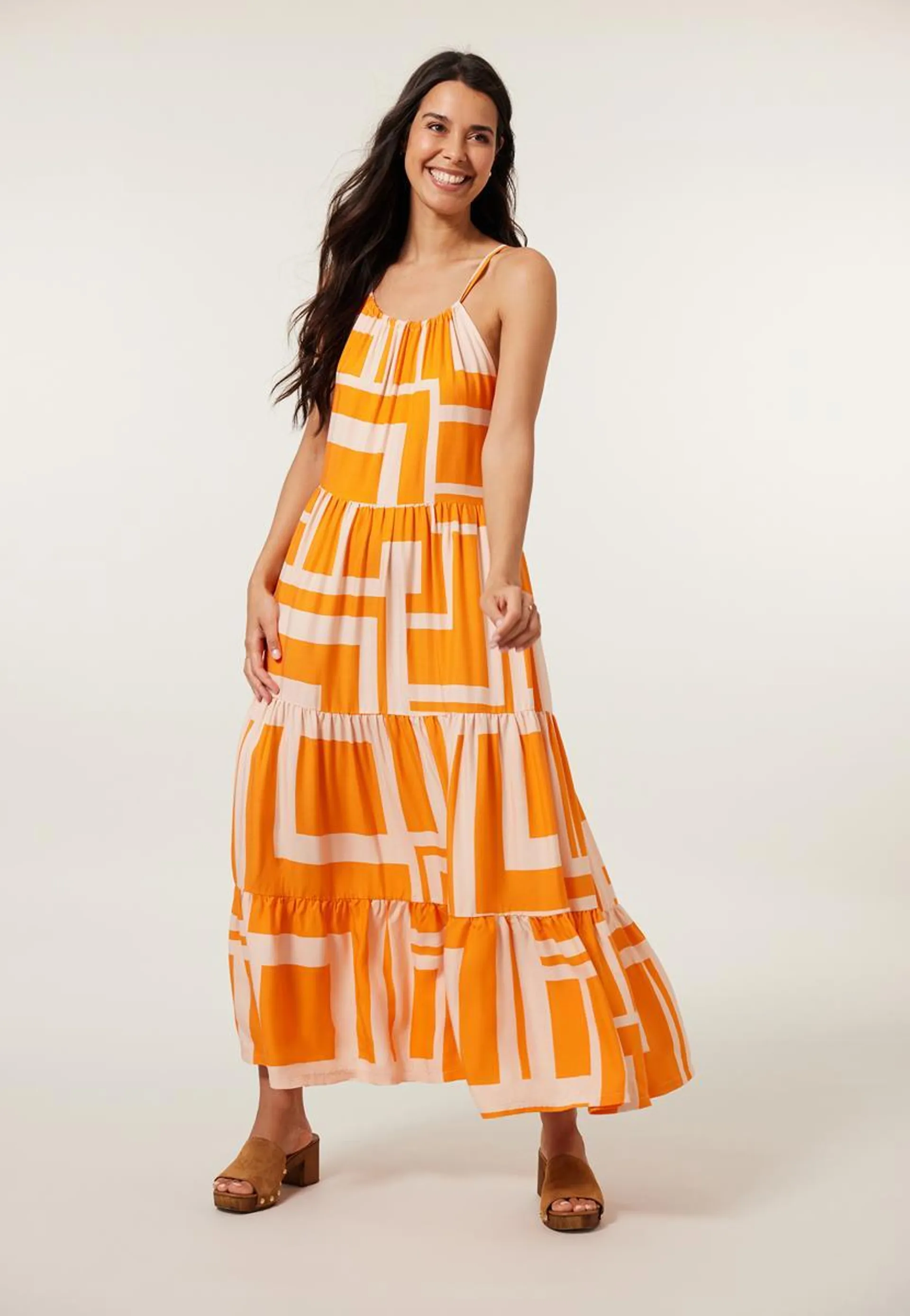 Jurk print oranje