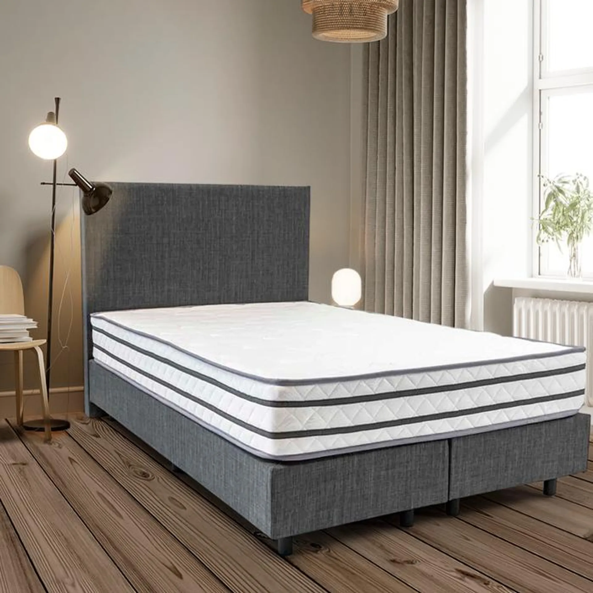 Aanbieding Boxspring Robinson Compleet - grijs 120x200cm