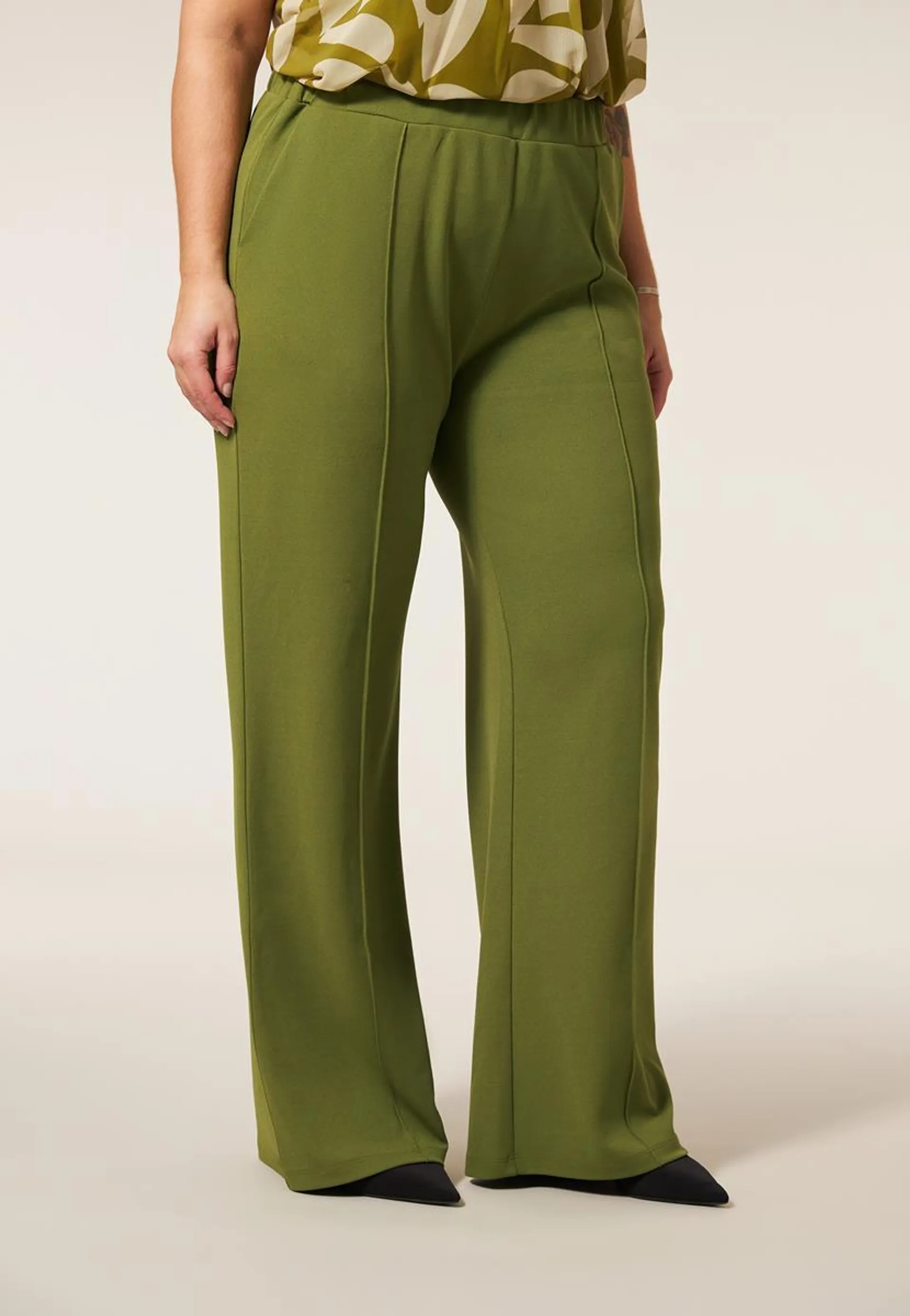 Broek wide leg groen 32"