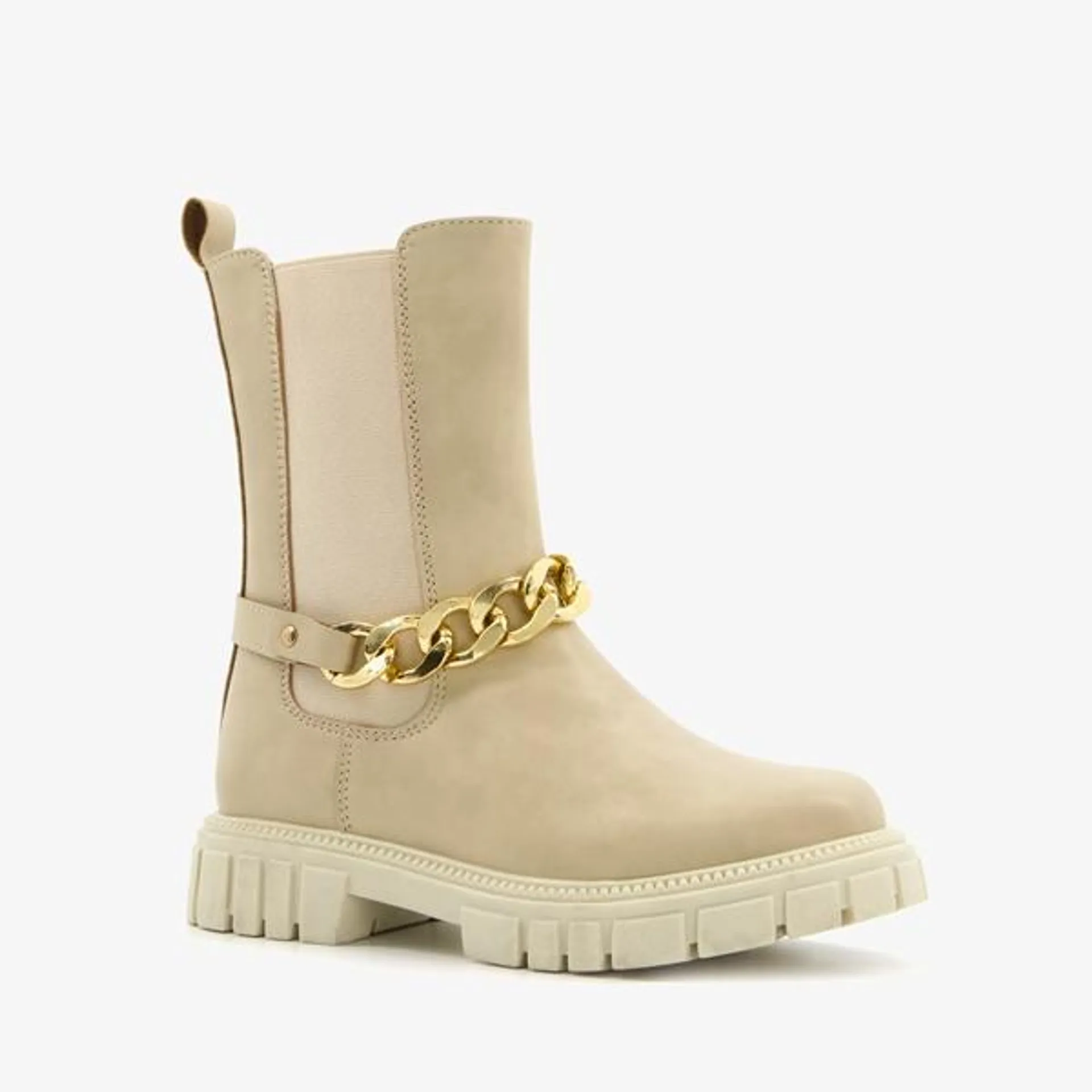 Beige chain boots voor meisjes van Blue Box. Gemaakt van imitatieleer, een ...