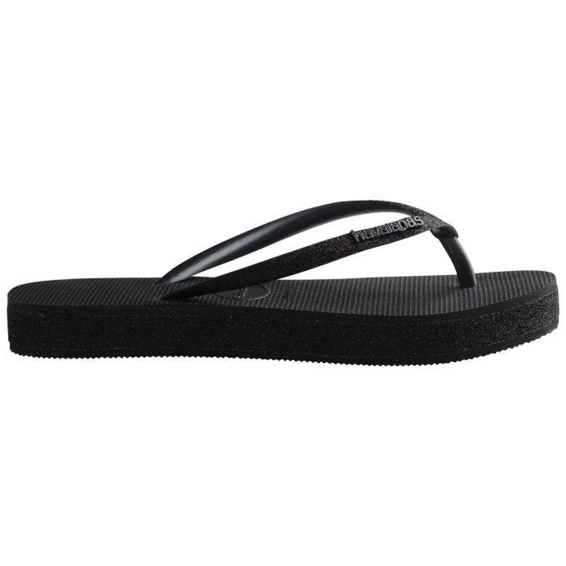 Slim Flatform Sparkle slippers dames black