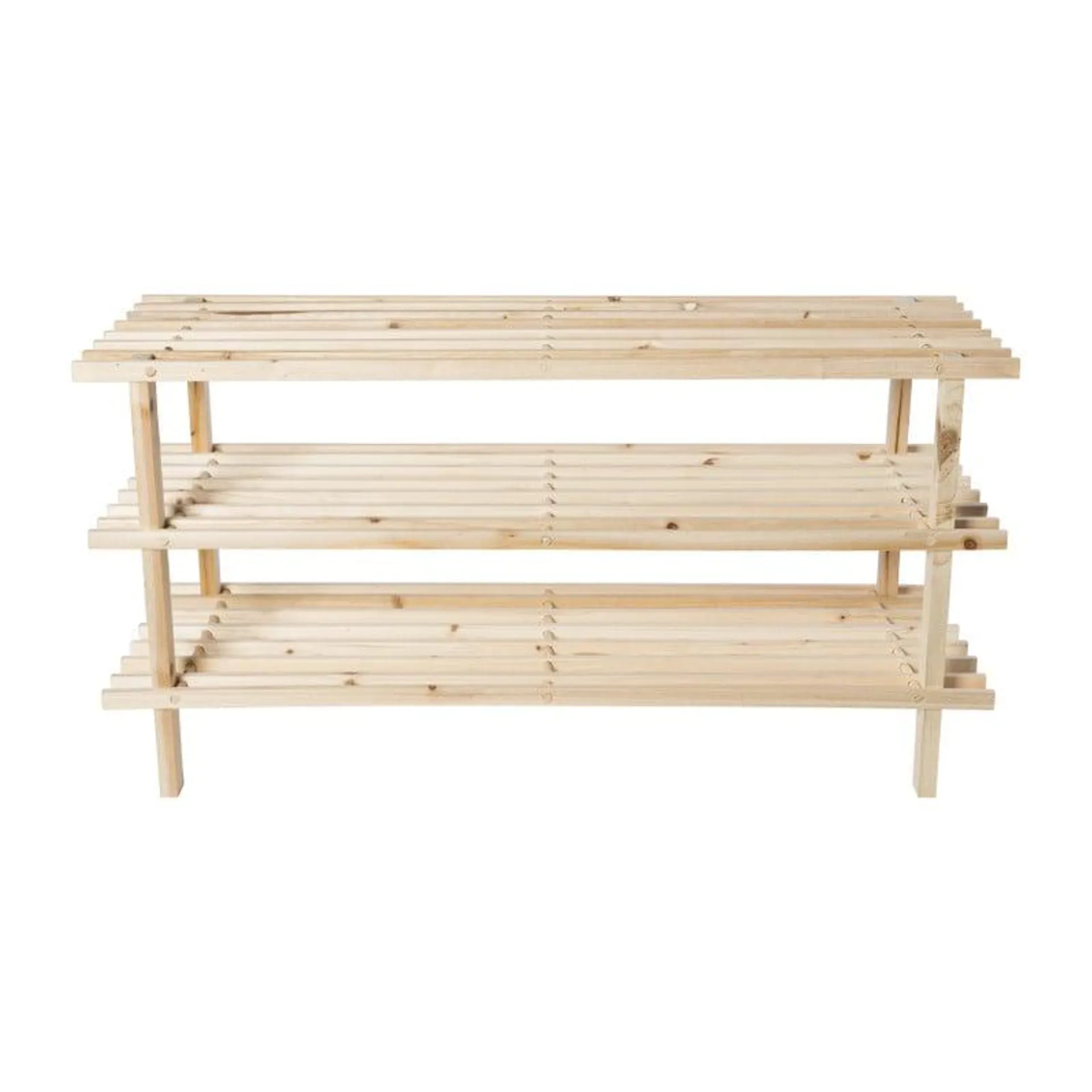 Schoenenrek 3-laags - hout - 40x77x26 cm