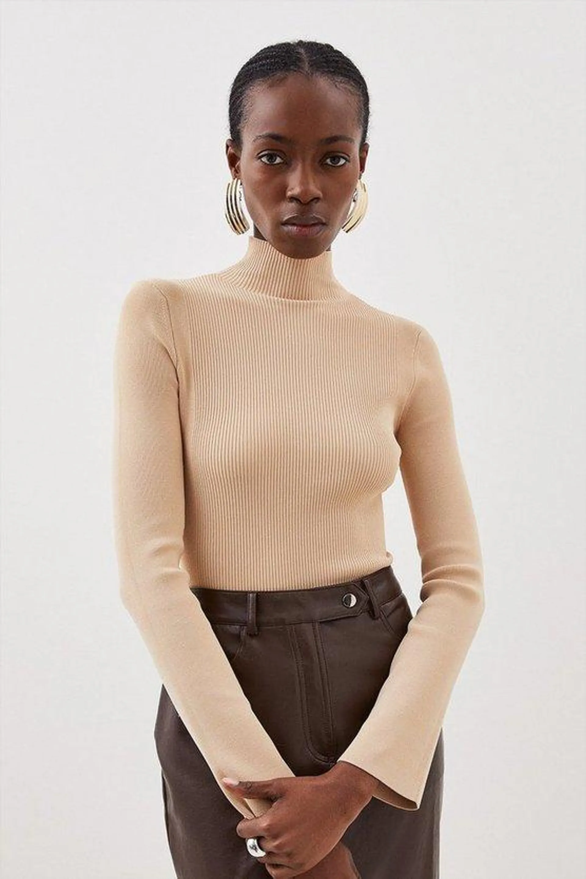 Premium Drape Knit Crew Neck Top