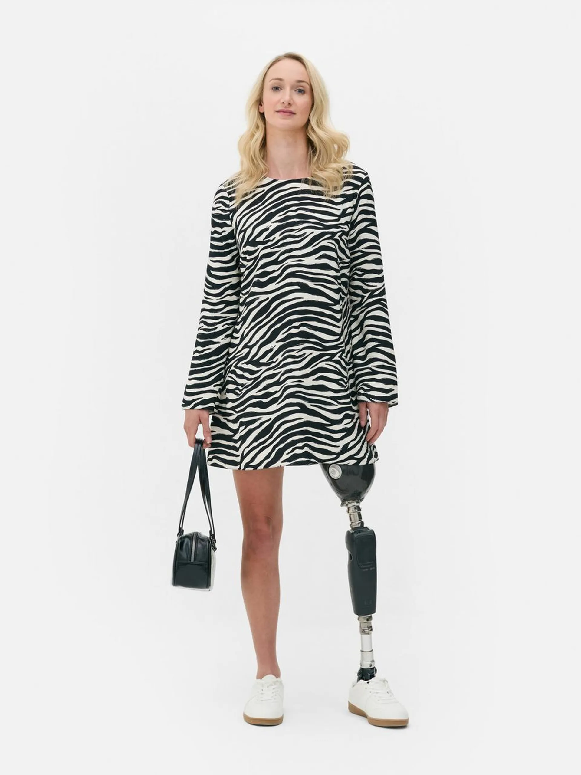 Zebra Mini Shift Dress