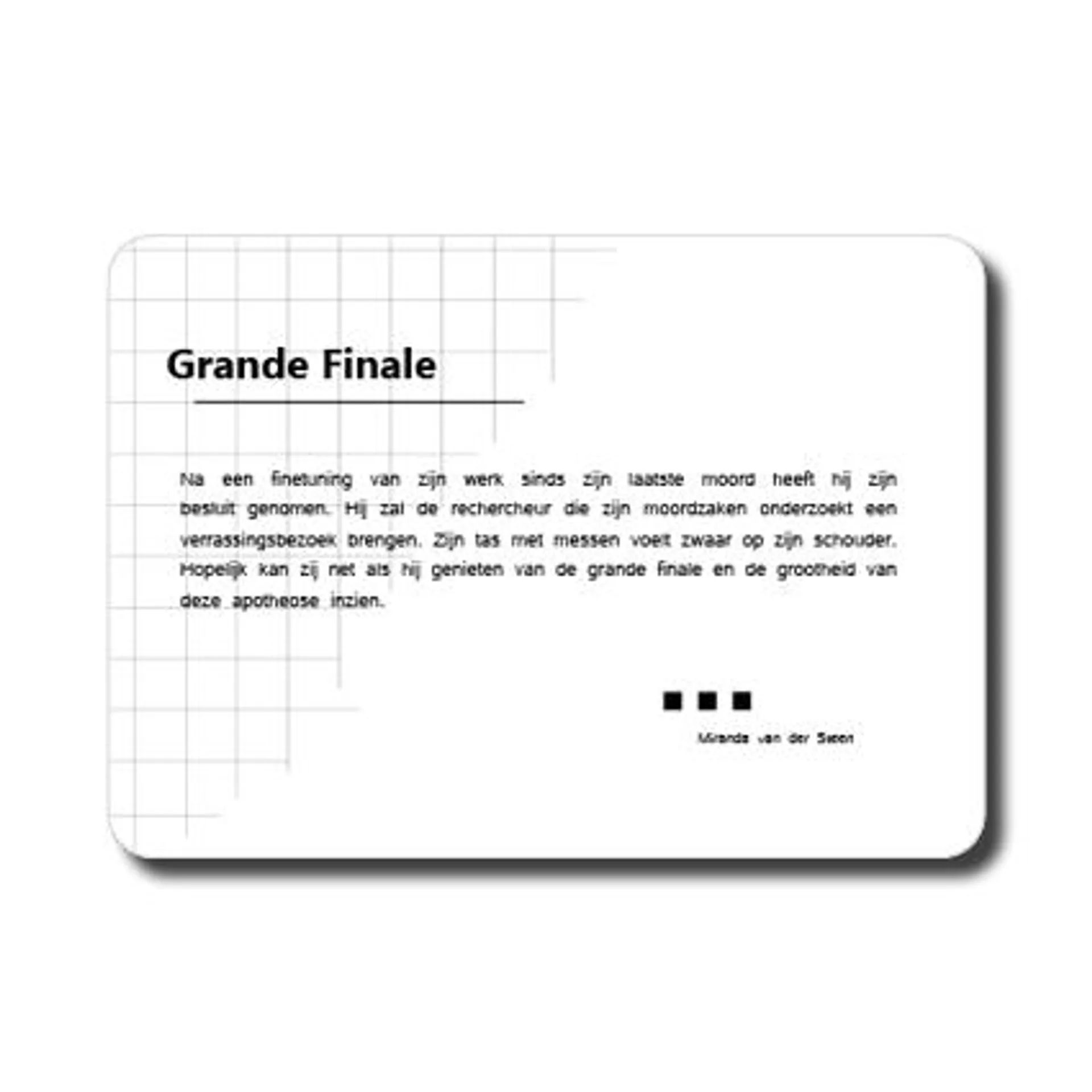 Ansichtkaart ‘Grande finale’ (zeer kort verhaal)