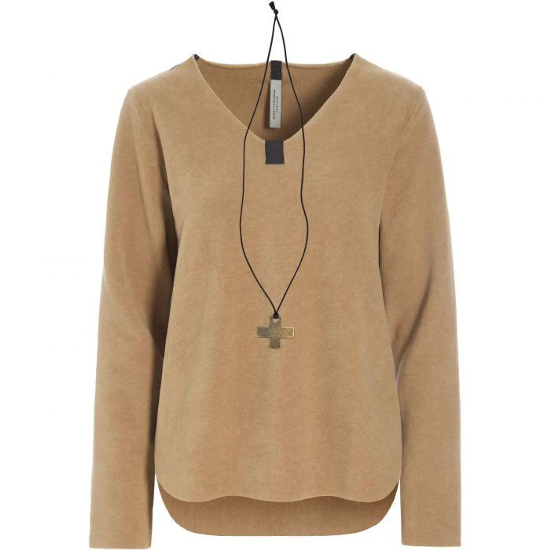 1362 X Necklace fleece sweater dames camel