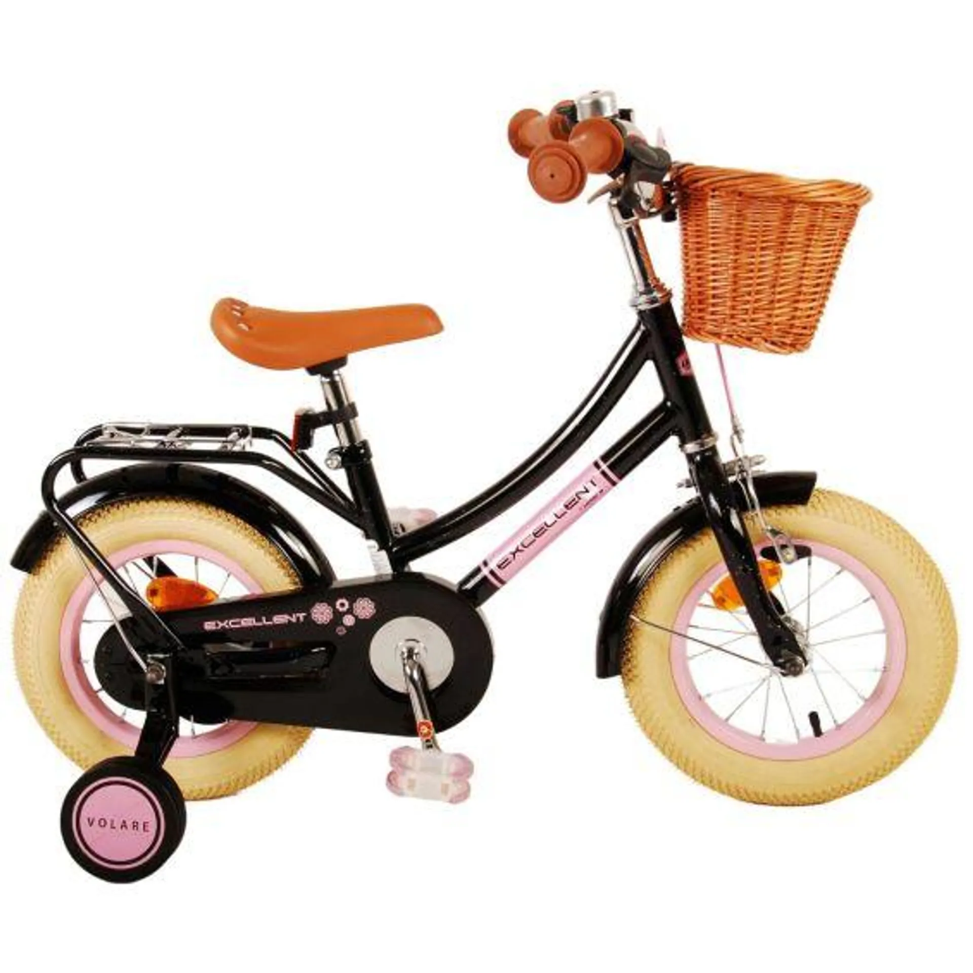 Volare Kinderfiets Excellent 12 inch Zwart met mandje