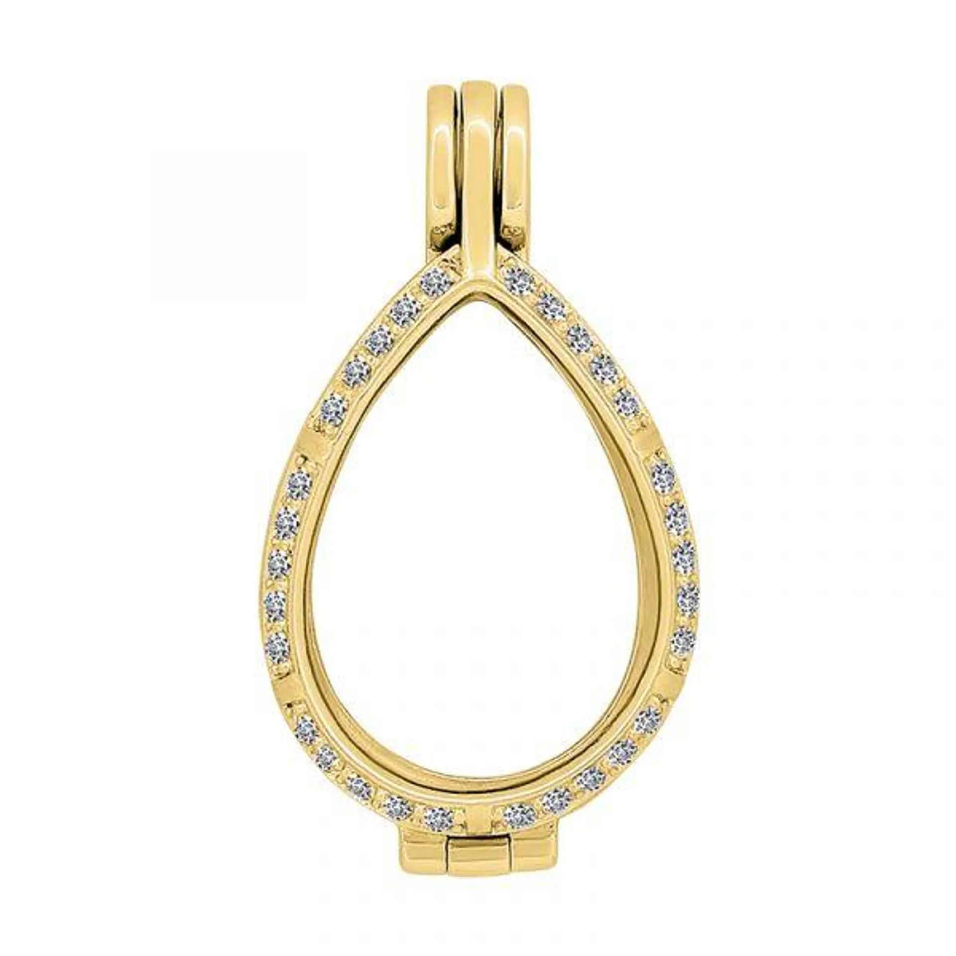 Goccia (25mm) Zirconi+ medaillon (925/1Mgold-plated)