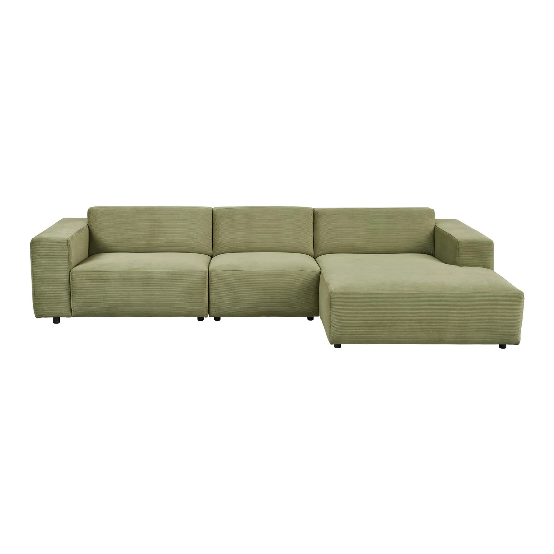 by fonQ Nova Chaise Longue Rechts - Rib - Groen