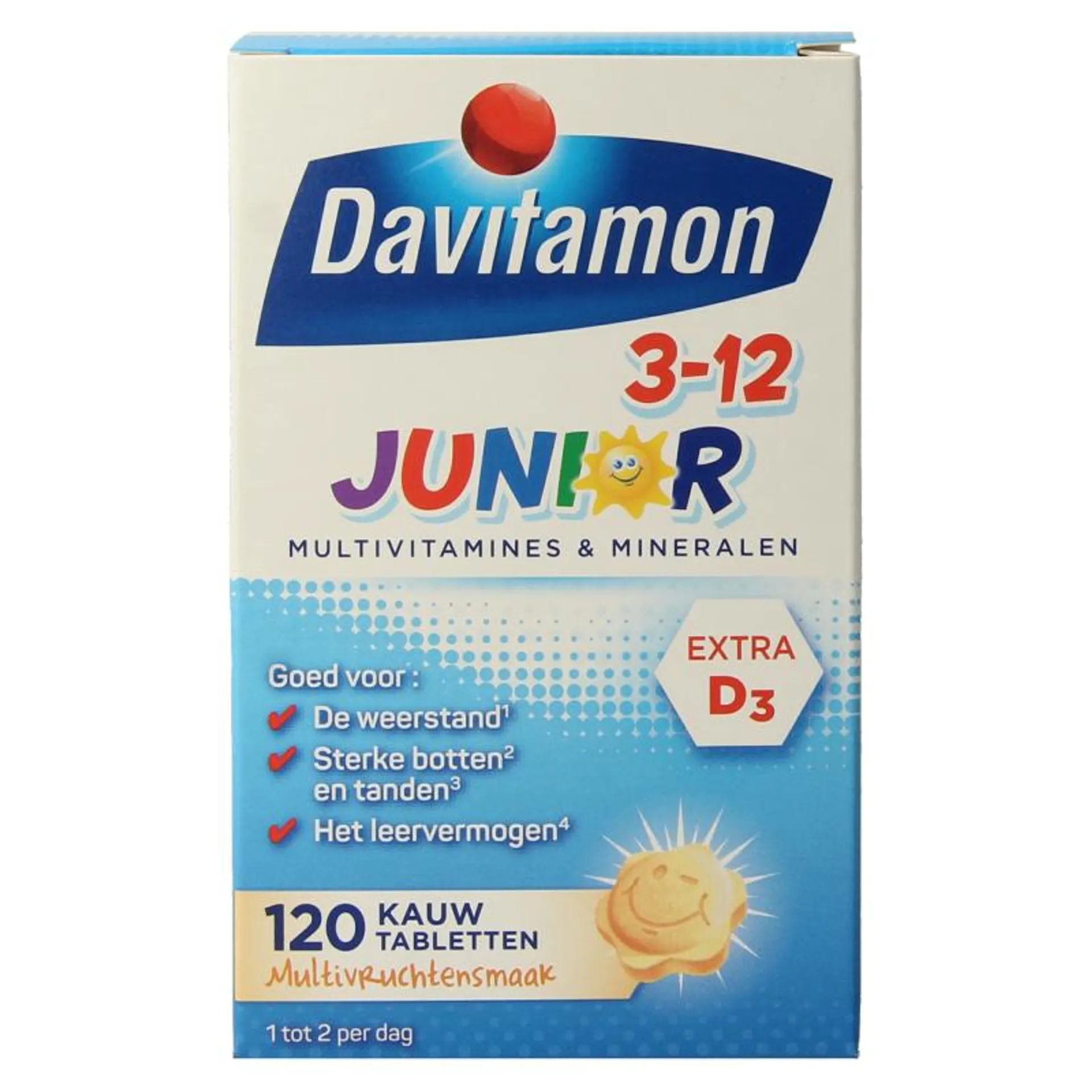 Davitamon Junior 3-12 multifruit 120 kauwtabletten