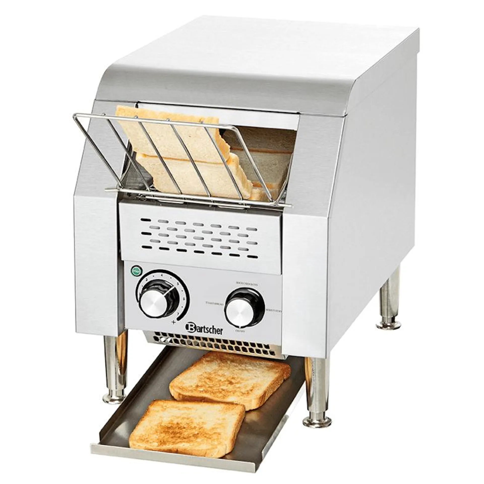 Doorlooptoaster | Mini | RVS | 1.34kW | Cap. 75 Sneden/uur | 285x420x390(h)mm