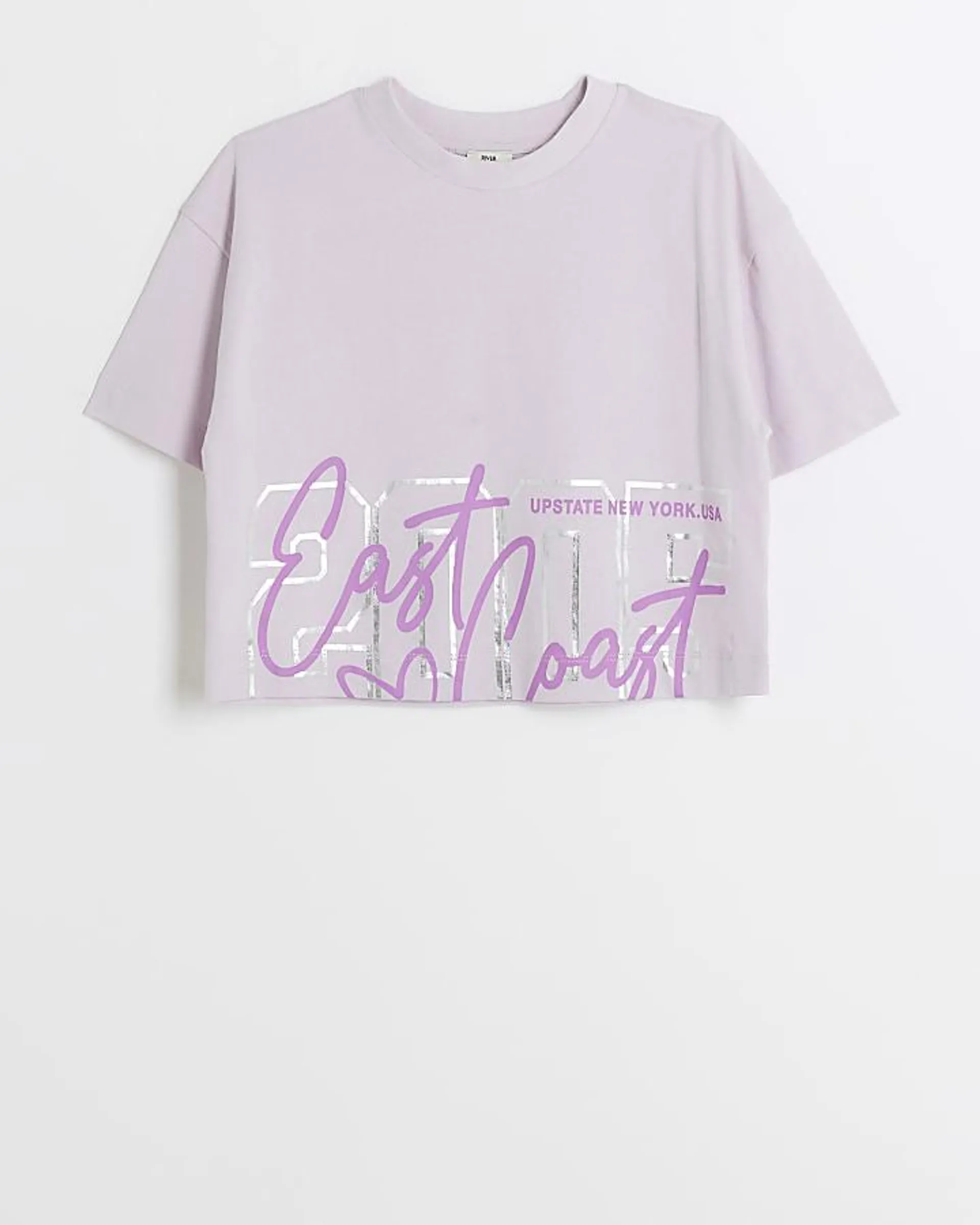 Girls purple graphic print t-shirt