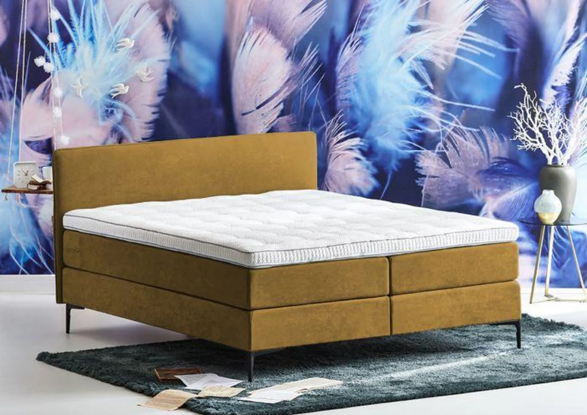 Cinderella Boxspring Pure Wave Compleet - Okergeel