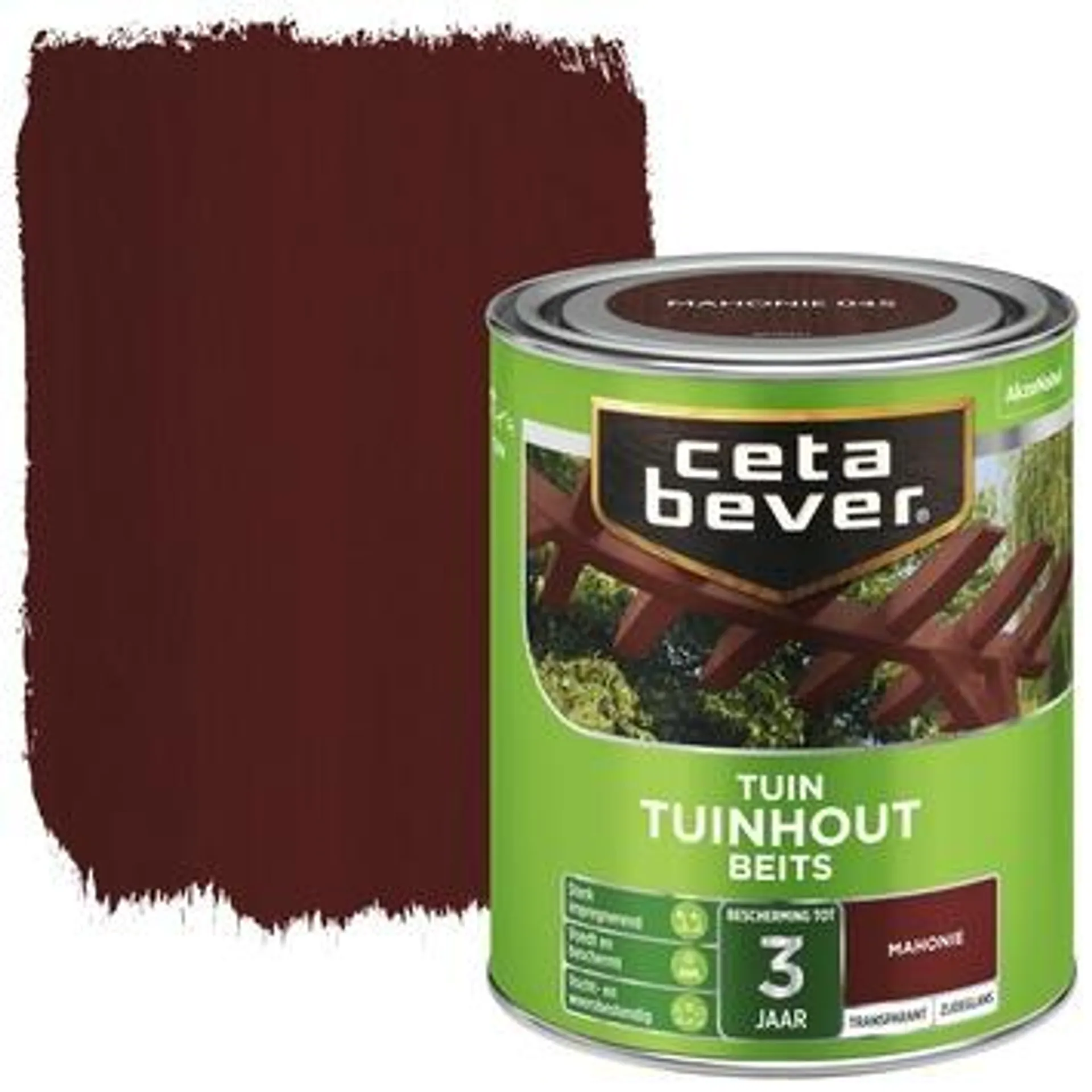 Cetabever tuinhoutbeits transparant mahonie zijdeglans 750 ml