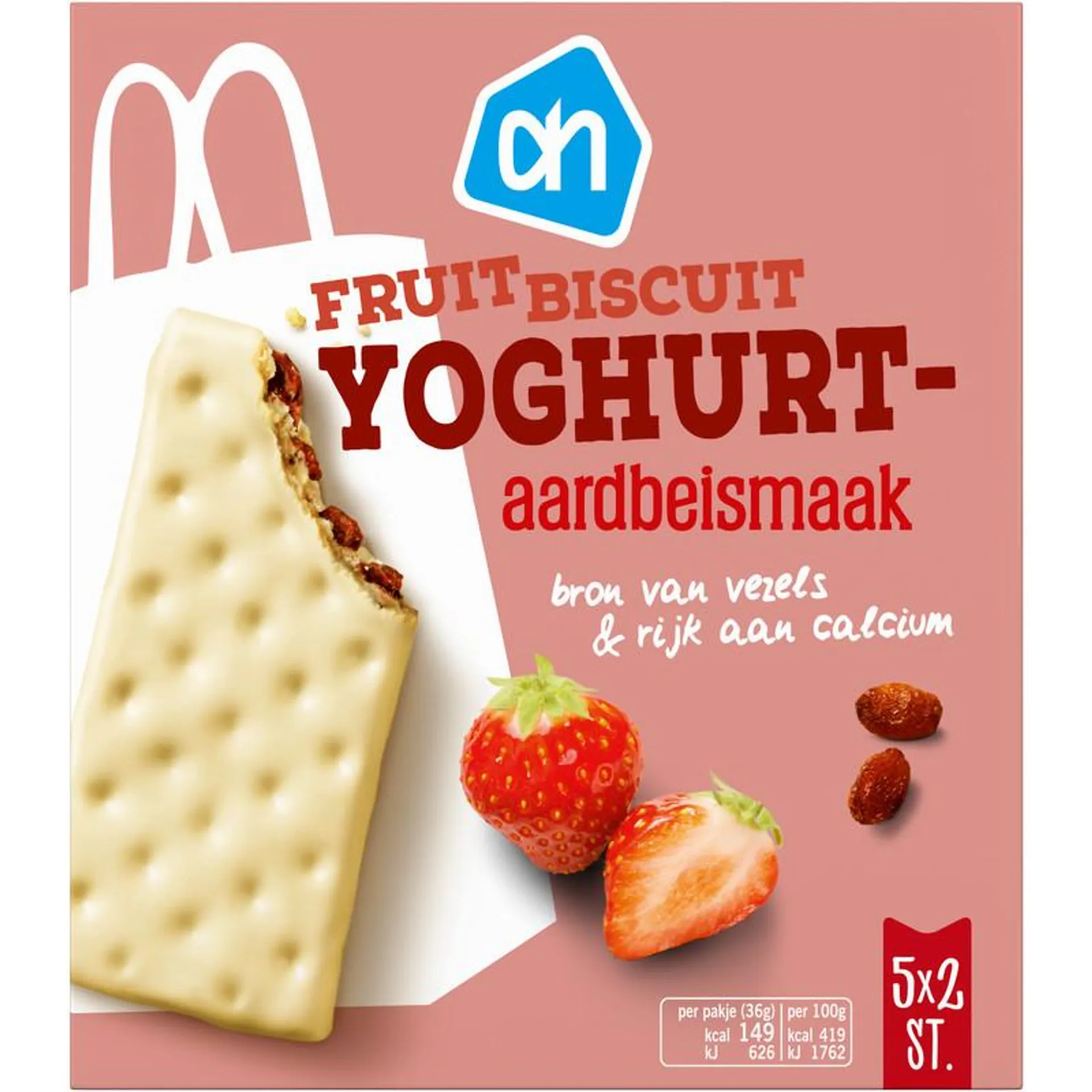 AH Fruitbiscuit yoghurt aardbeismaak