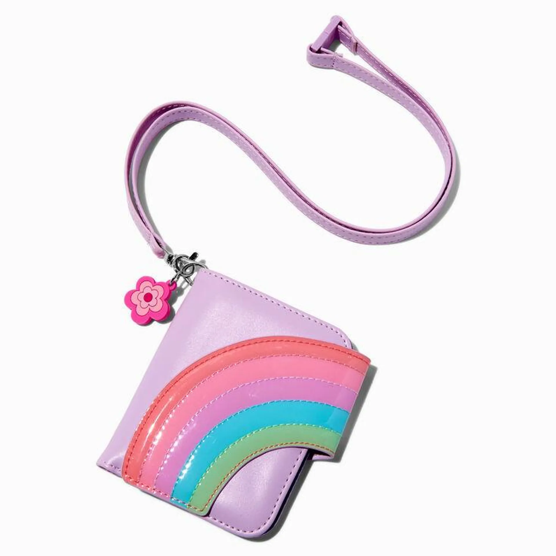 Pastel Rainbow Wallet With Lanyard