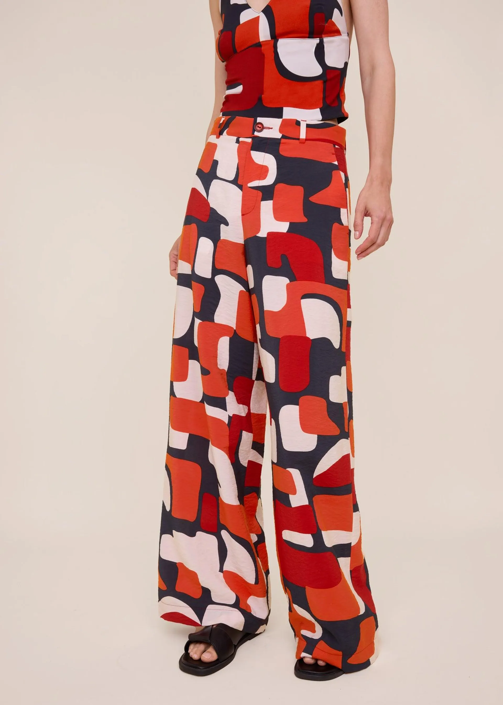 Printed viscose pants