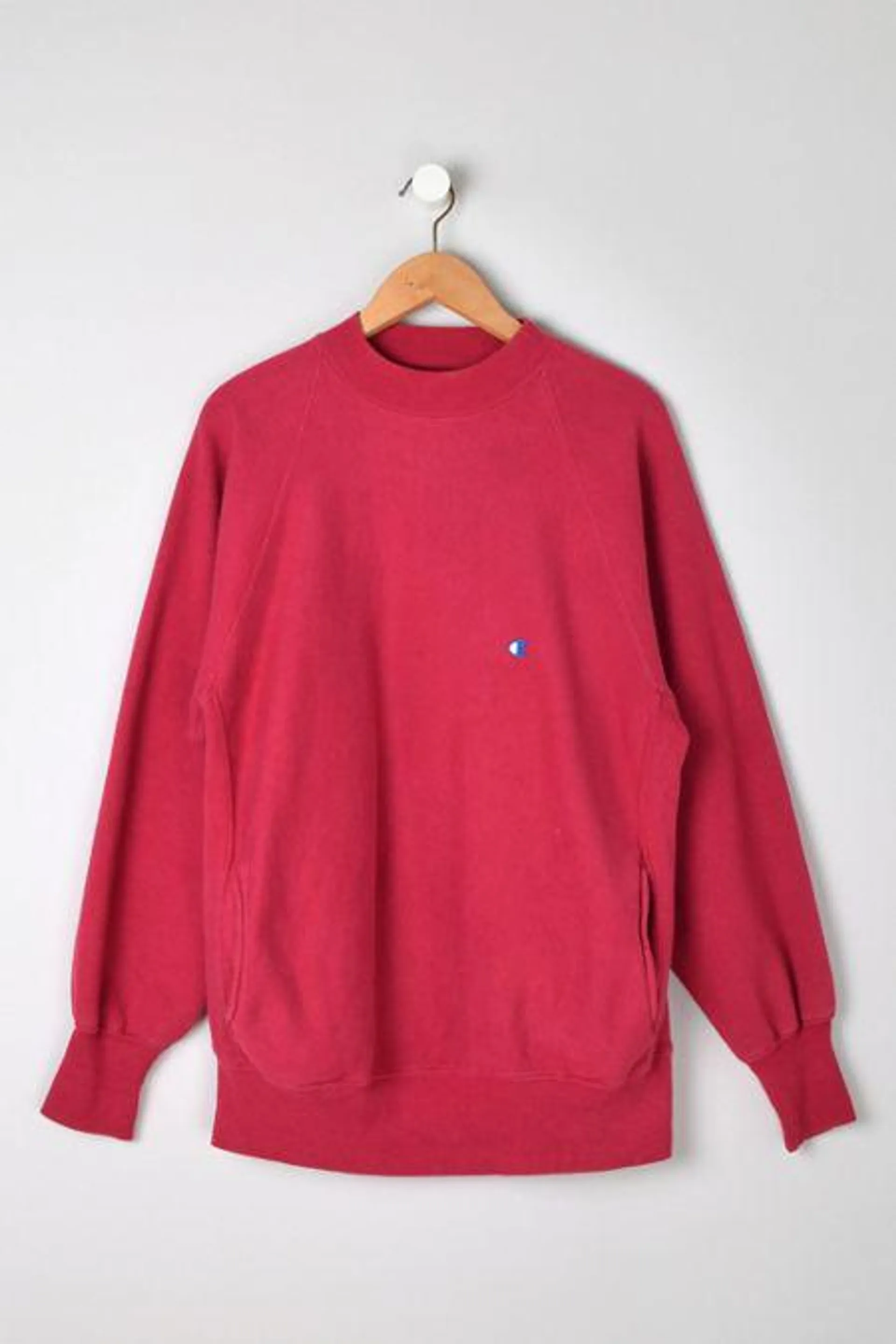 Vintage 90s Champion Raglan Reverse-Weave Cherry Red Sweatshirt