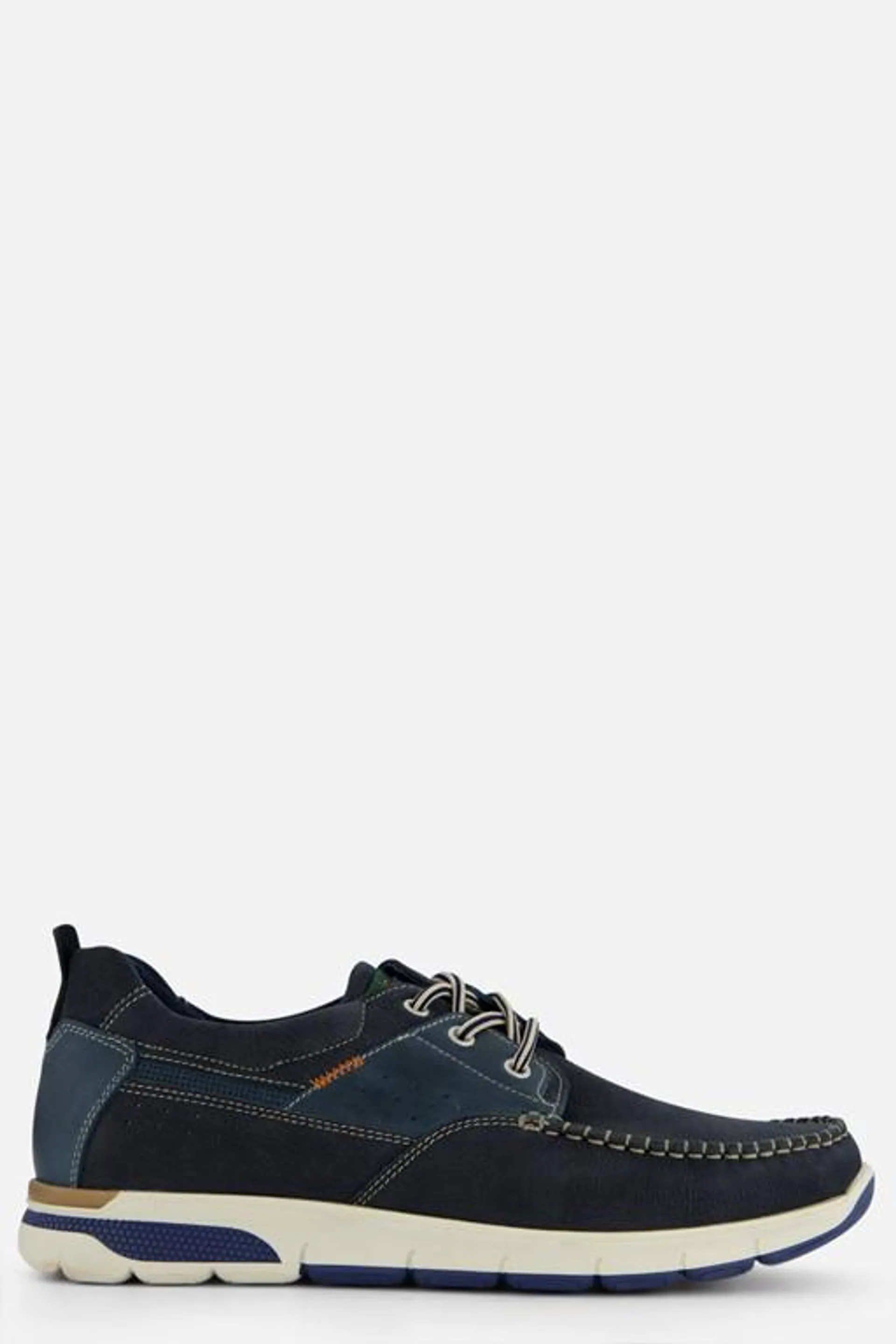 Veterschoenen blauw Nubuck