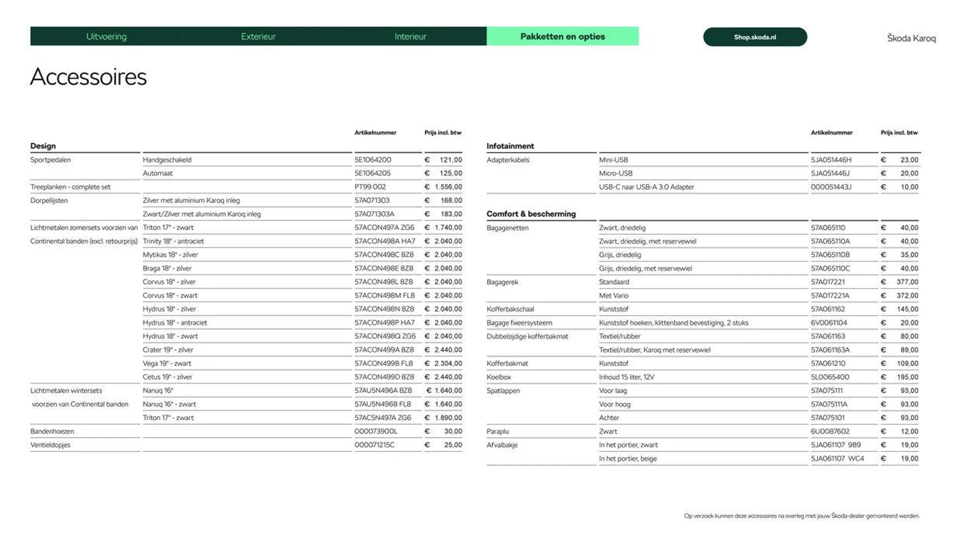 Škoda Karoq prijslijst per 20 februari 2024 van 26 maart tot 26 maart 2025 - Folder pagina 15