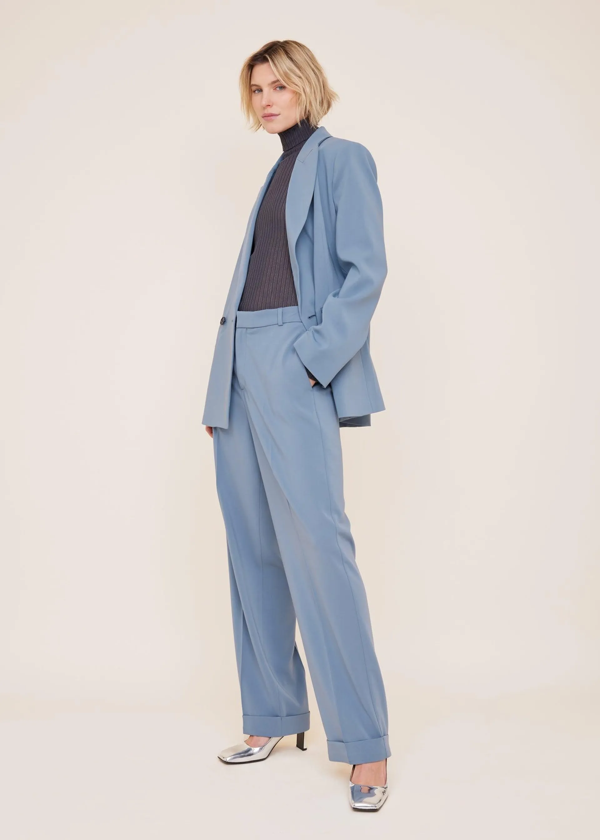 Tailored crêpe broek