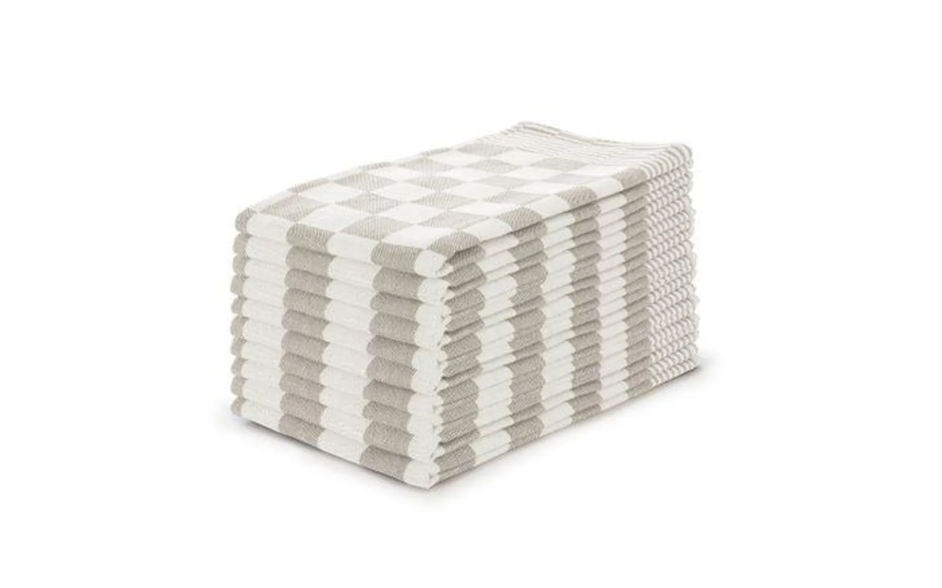 Eleganzzz Theedoekenset Blok 65x65cm - zand - set van 10