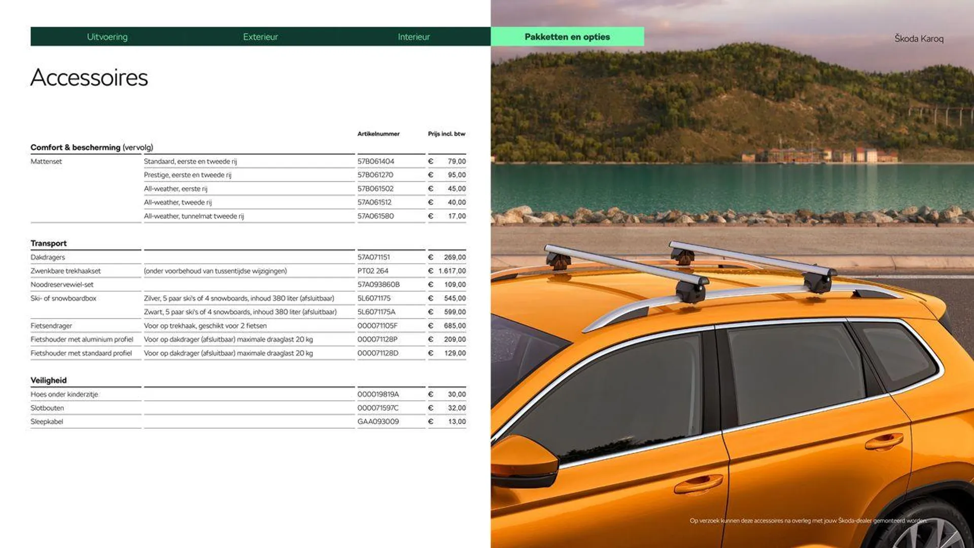 Škoda Karoq prijslijst per 15 augustus 2024 van 15 augustus tot 15 augustus 2025 - Folder pagina 16