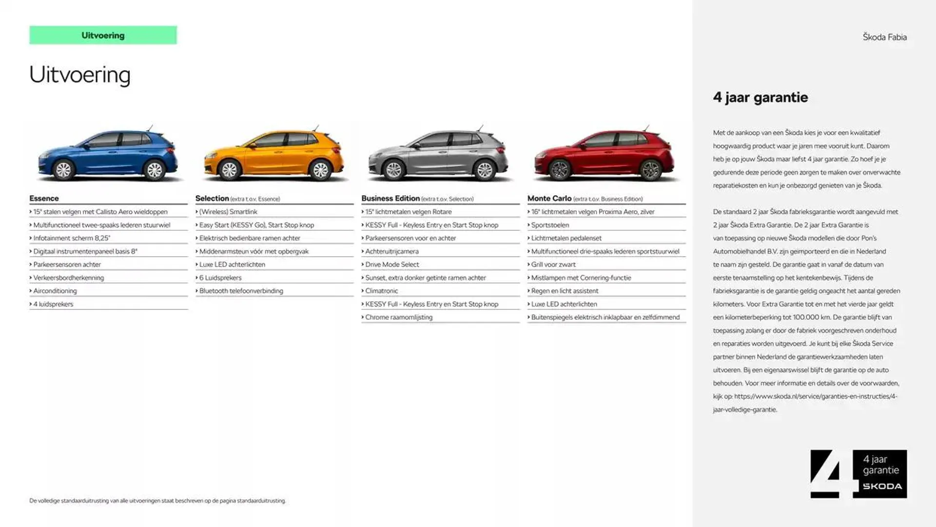 Škoda Fabia prijslijst per 25 november 2024 van 17 december tot 17 december 2025 - Folder pagina 3