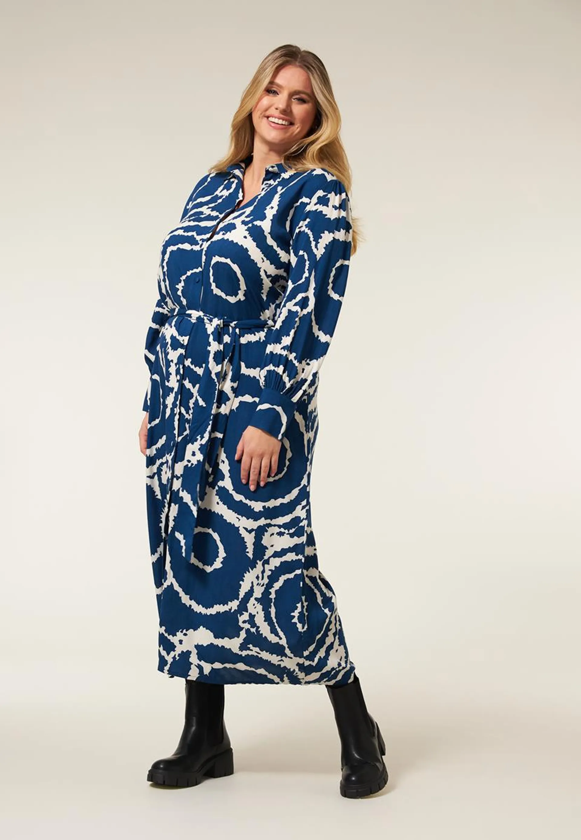 Jurk print blauw