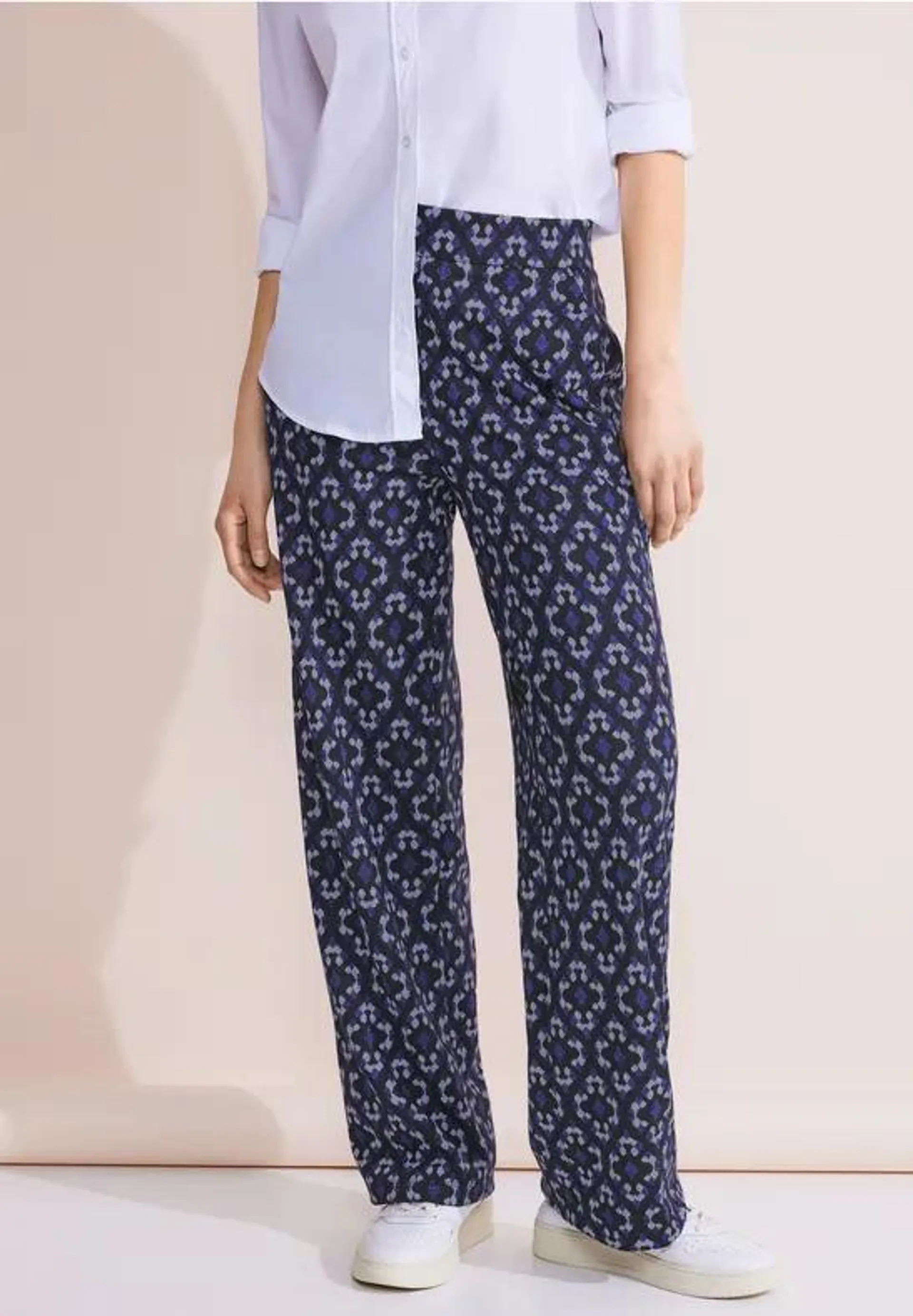 Casual fit jacquard broek