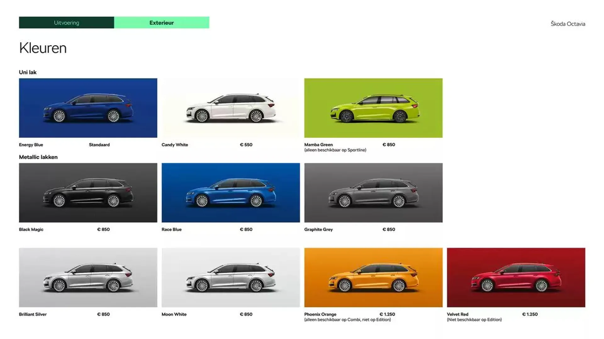 Škoda Octavia (Combi) prijslijst per 6 september 2024 van 22 oktober tot 22 oktober 2025 - Folder pagina 9